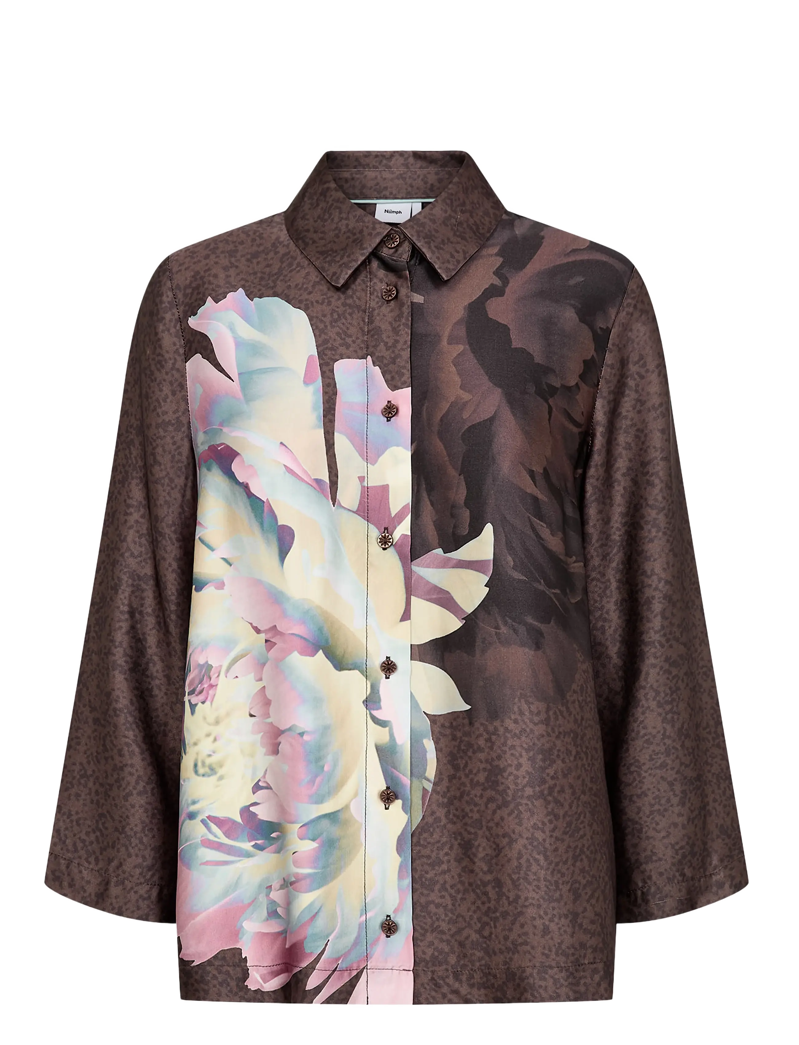 Nümph - NUCRISA BOXY SHIRT - long sleeved blouses - black coffee - 1