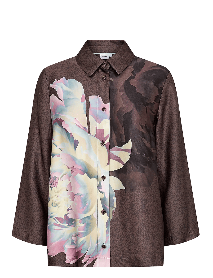 Nümph - NUCRISA BOXY SHIRT - langärmelige blusen - black coffee - 1