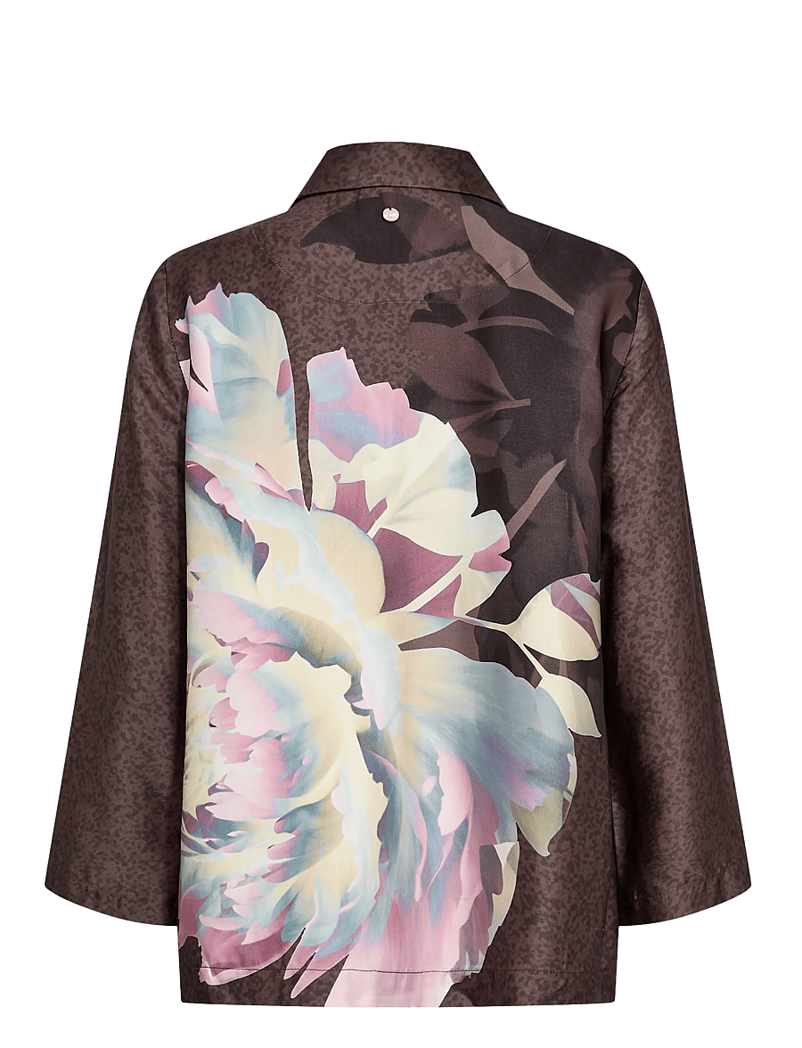 Nümph - NUCRISA BOXY SHIRT - langärmelige blusen - black coffee - 2