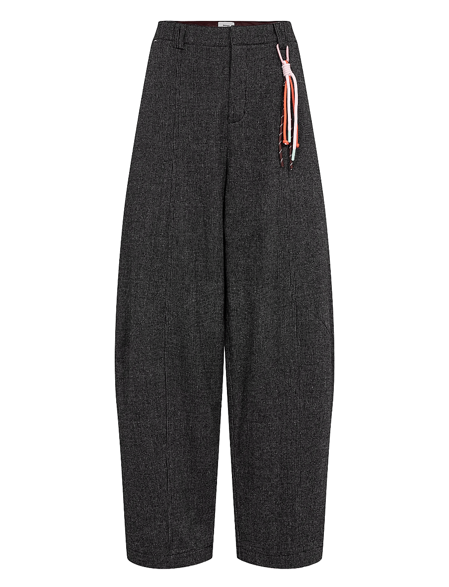 Nümph - NUROKI BARREL PANTS - hosen mit geradem bein - dark grey melange - 1
