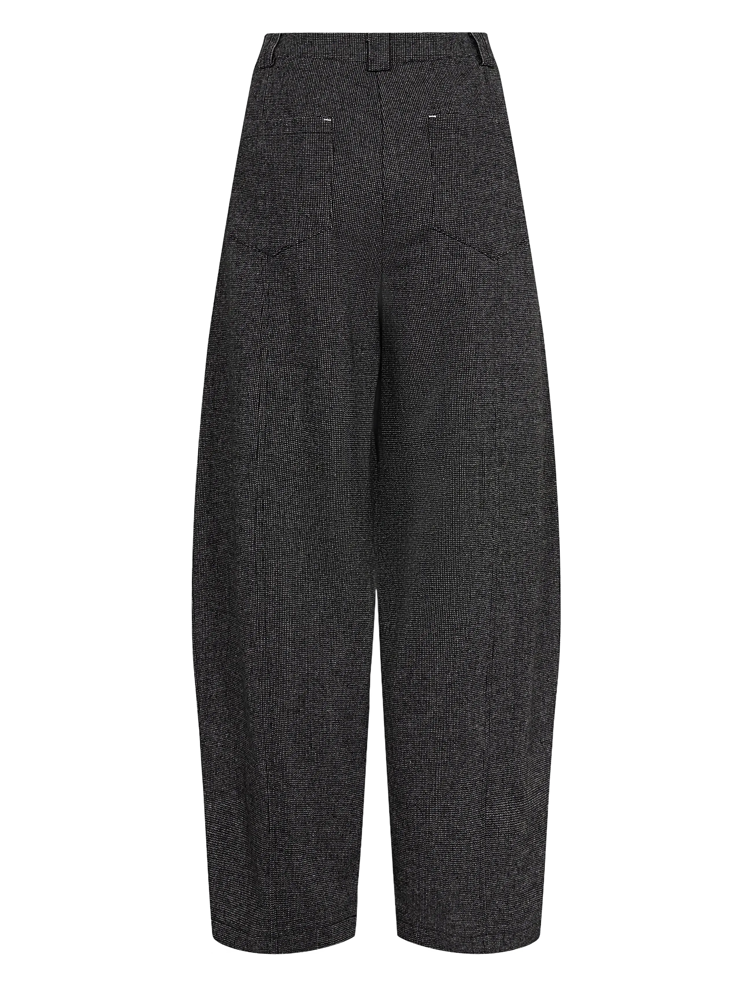 Nümph - NUROKI BARREL PANTS - hosen mit geradem bein - dark grey melange - 2