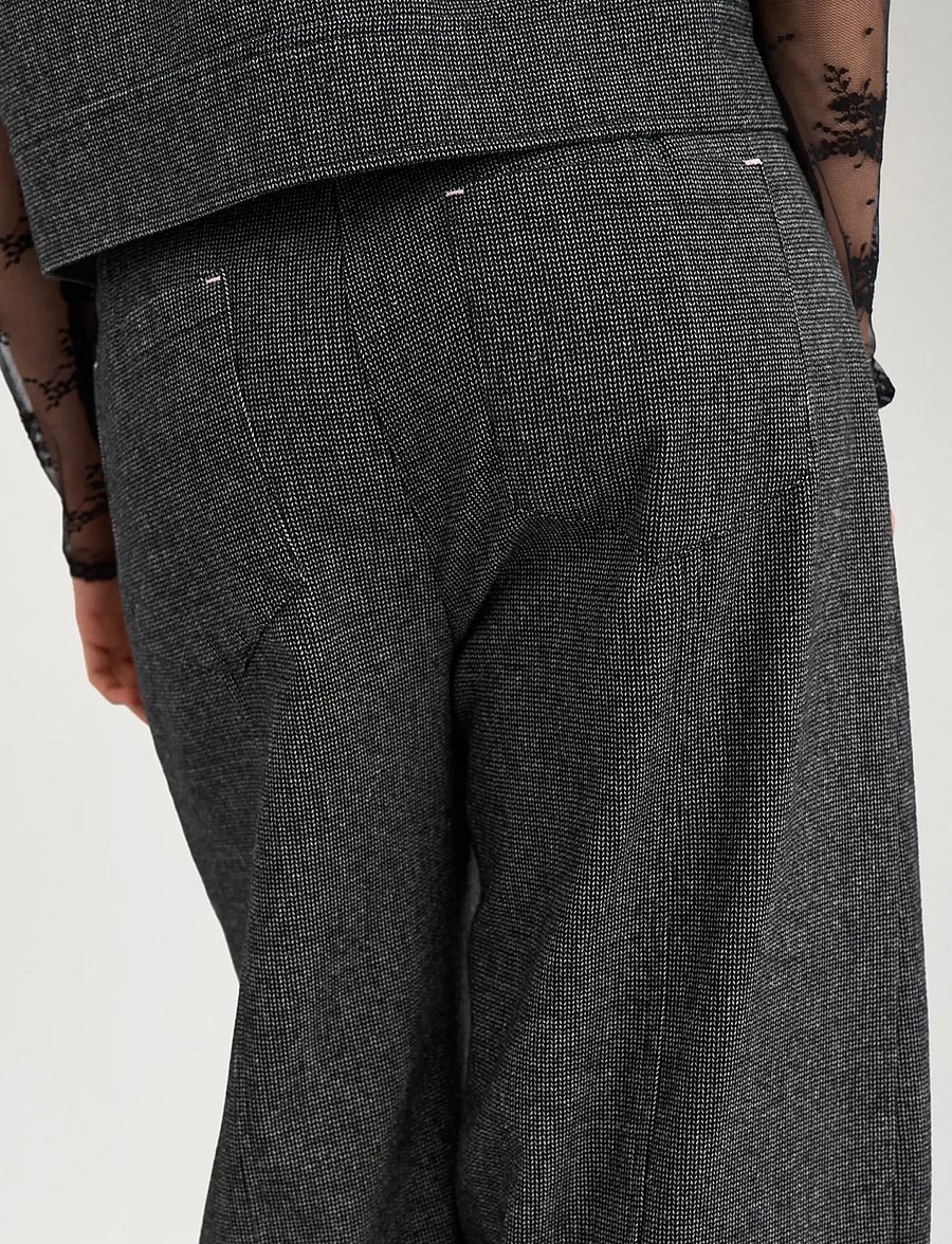 Nümph - NUROKI BARREL PANTS - hosen mit geradem bein - dark grey melange - 5