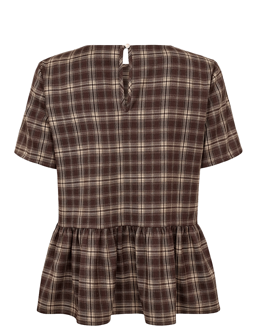 Nümph - NUMARLIE BLOUSE - kurzärmelige blusen - black coffee - 2