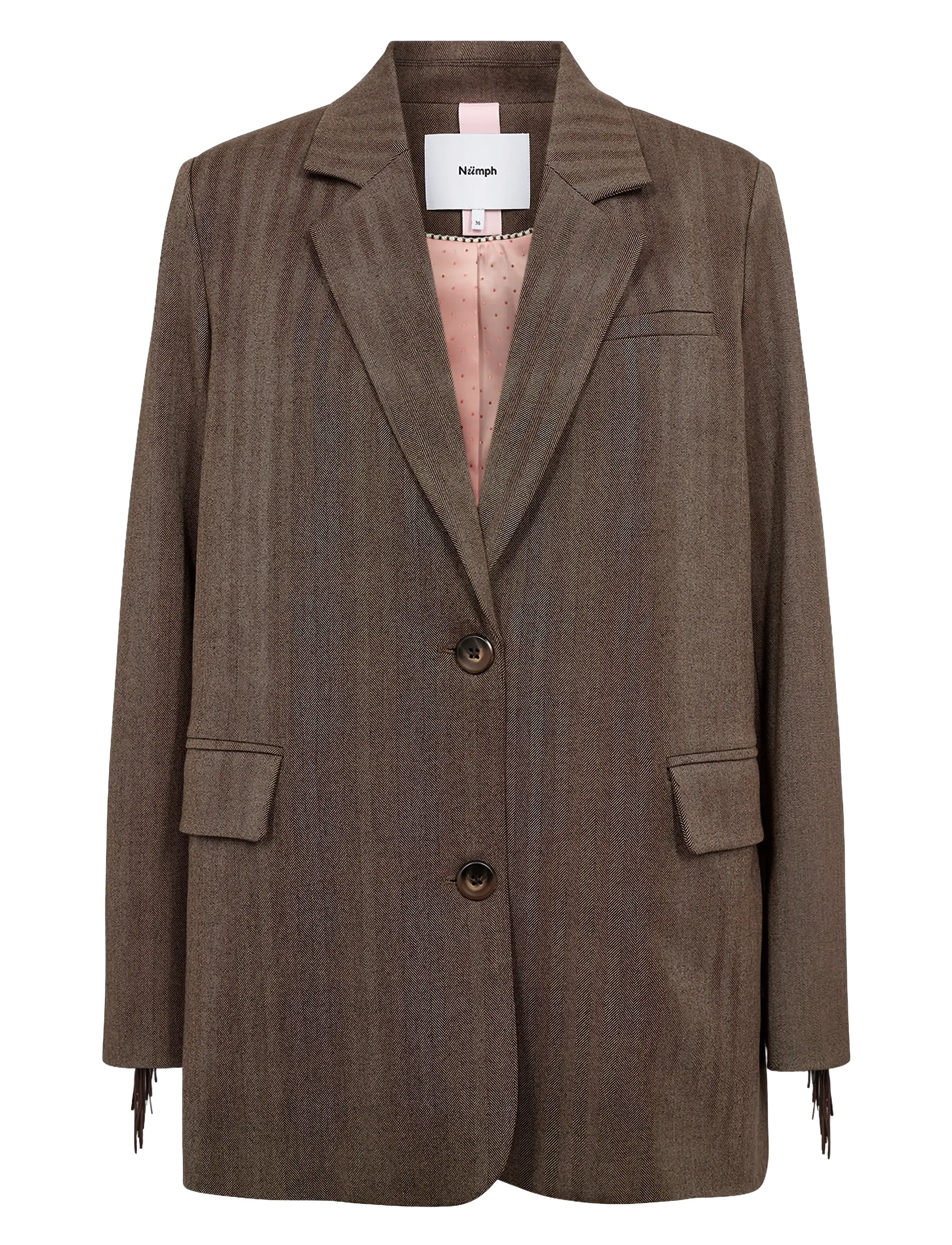 Nümph NULIPPA FRINGE BLAZER - Blazers - CHOCOLATE PLUM / brown