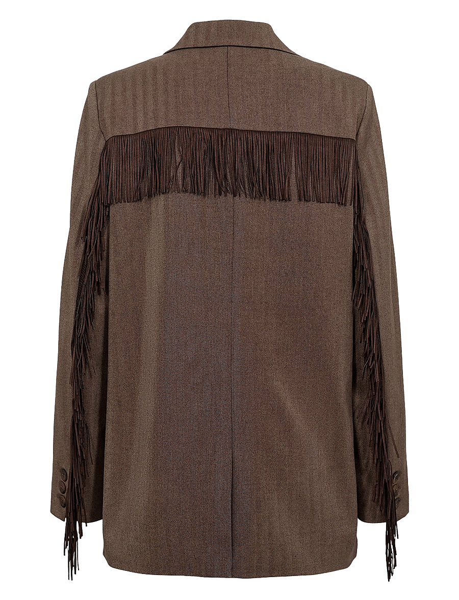 Nümph - NULIPPA FRINGE BLAZER - einreihige blazer - chocolate plum - 2