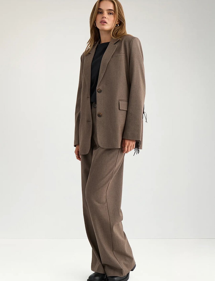 Nümph - NULIPPA FRINGE BLAZER - einreihige blazer - chocolate plum - 3