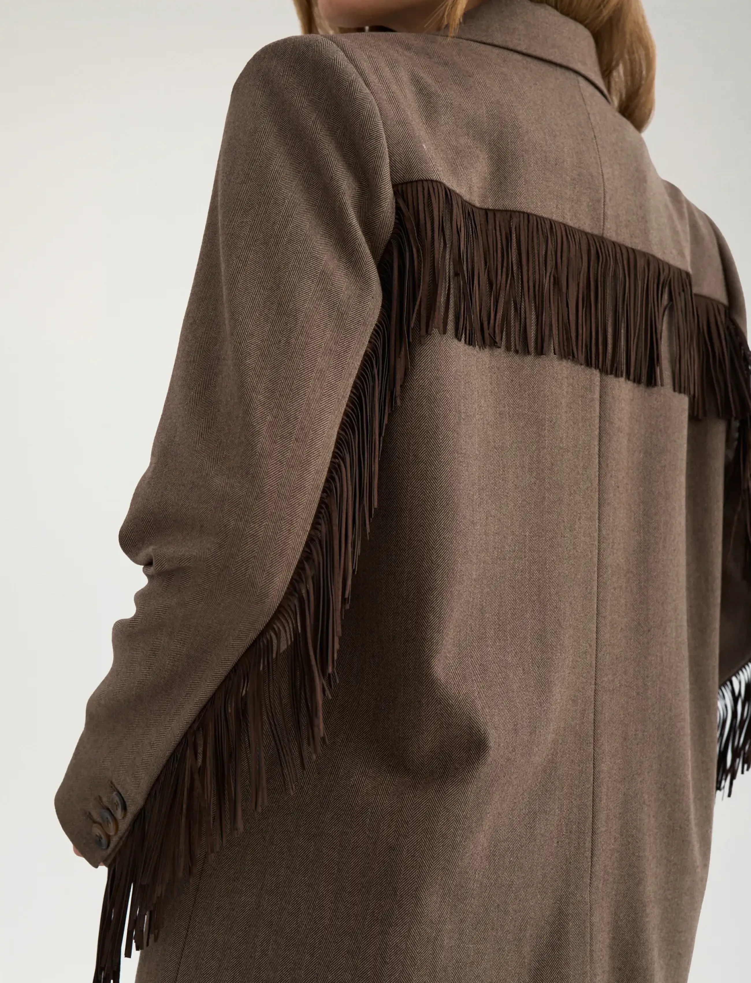 Nümph - NULIPPA FRINGE BLAZER - single breasted blazers - chocolate plum - 5