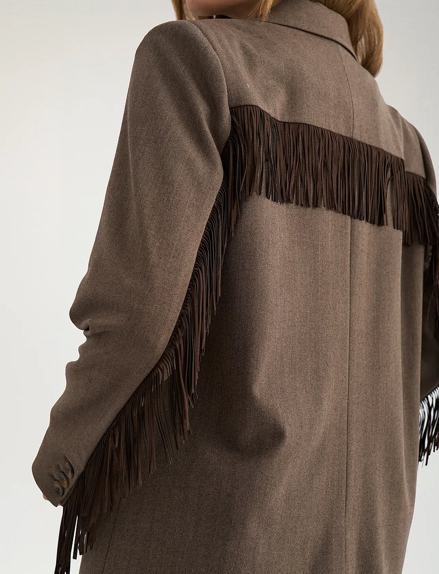 Nümph - NULIPPA FRINGE BLAZER - einreihige blazer - chocolate plum - 5