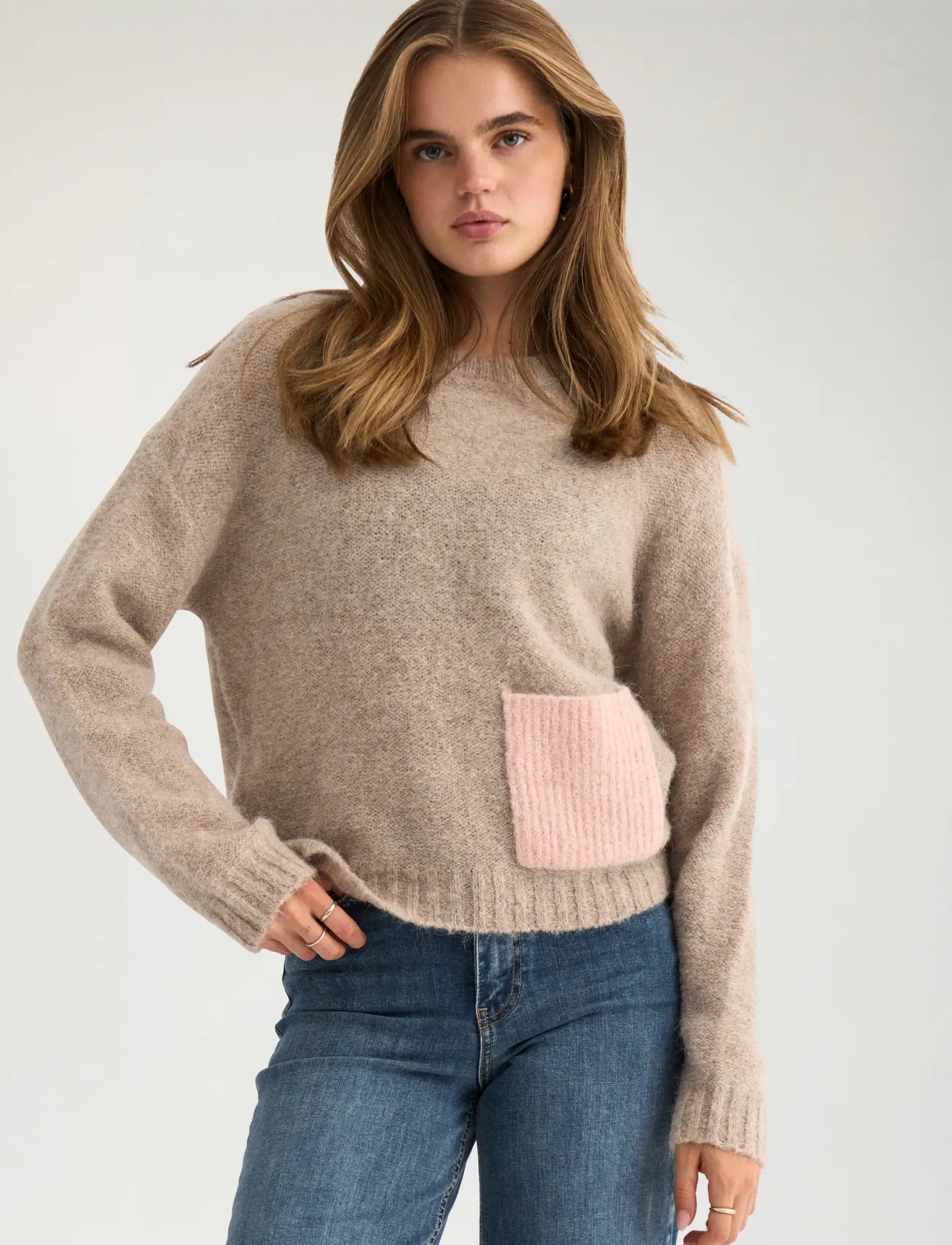Nümph - NUSALIA PULLOVER - pullover - sesame melange - 0