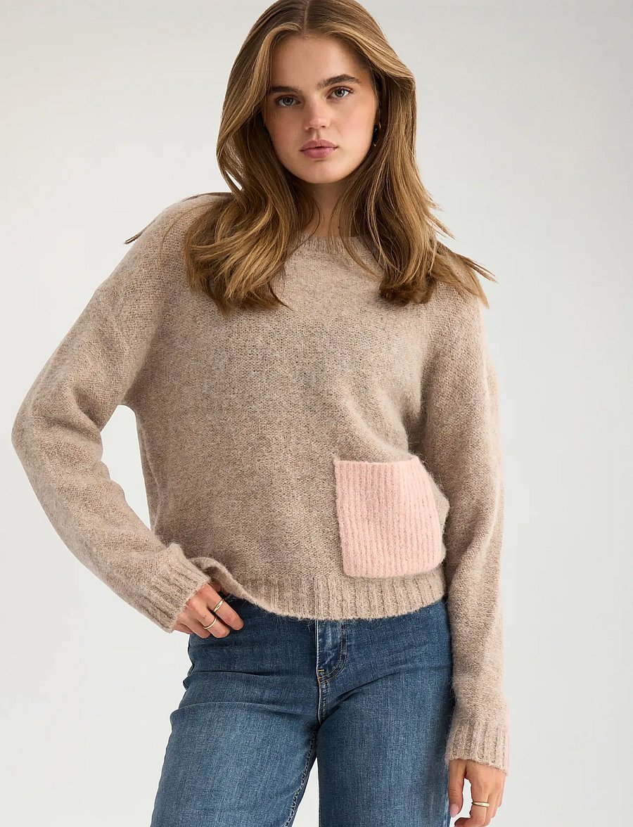 Nümph - NUSALIA PULLOVER - pullover - sesame melange - 0