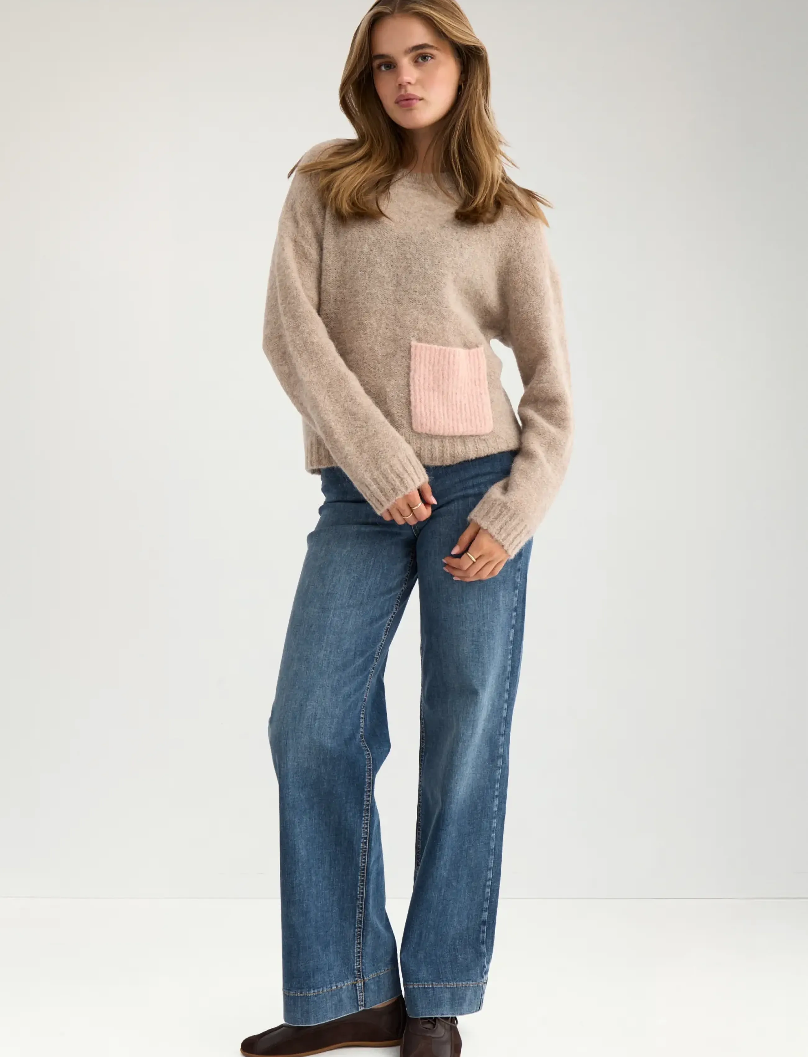 Nümph - NUSALIA PULLOVER - pullover - sesame melange - 3