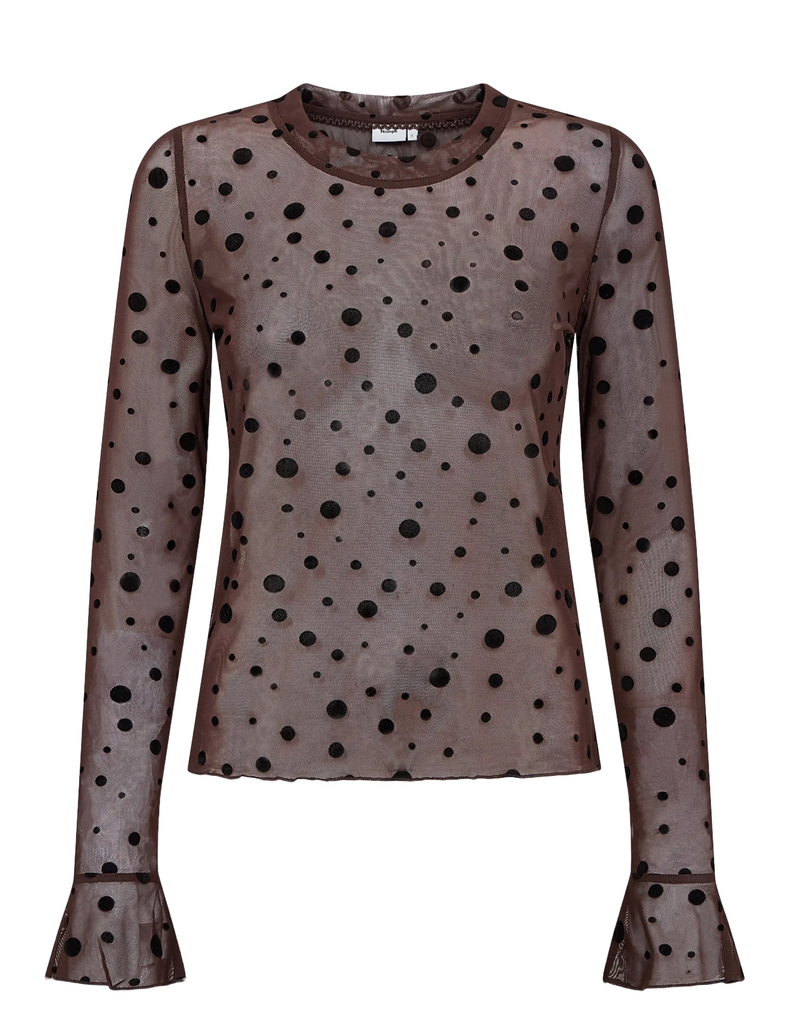 Nümph - NUEVITA LS MESH BLOUSE - long sleeved blouses - chocolate plum - 1
