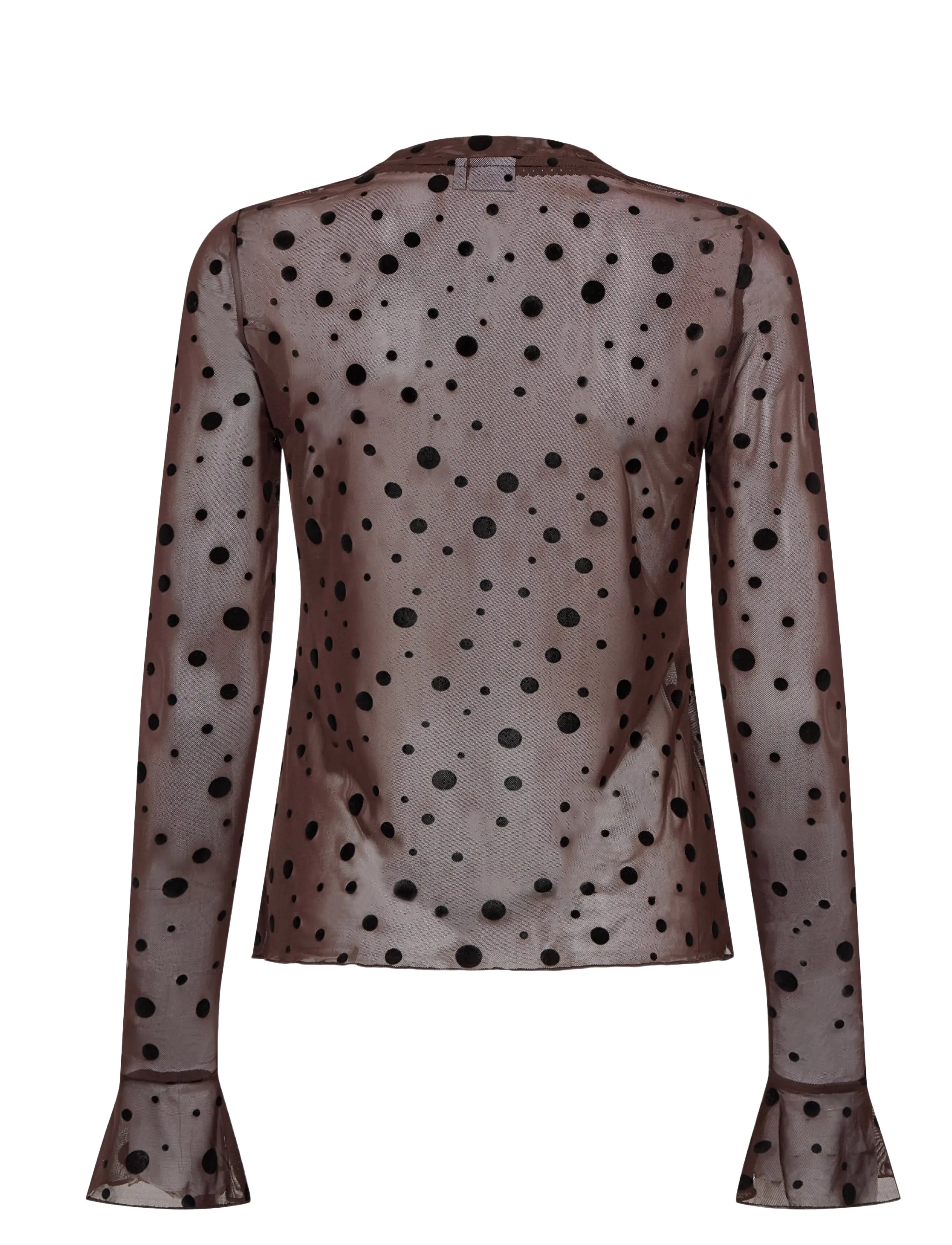 Nümph - NUEVITA LS MESH BLOUSE - long sleeved blouses - chocolate plum - 2