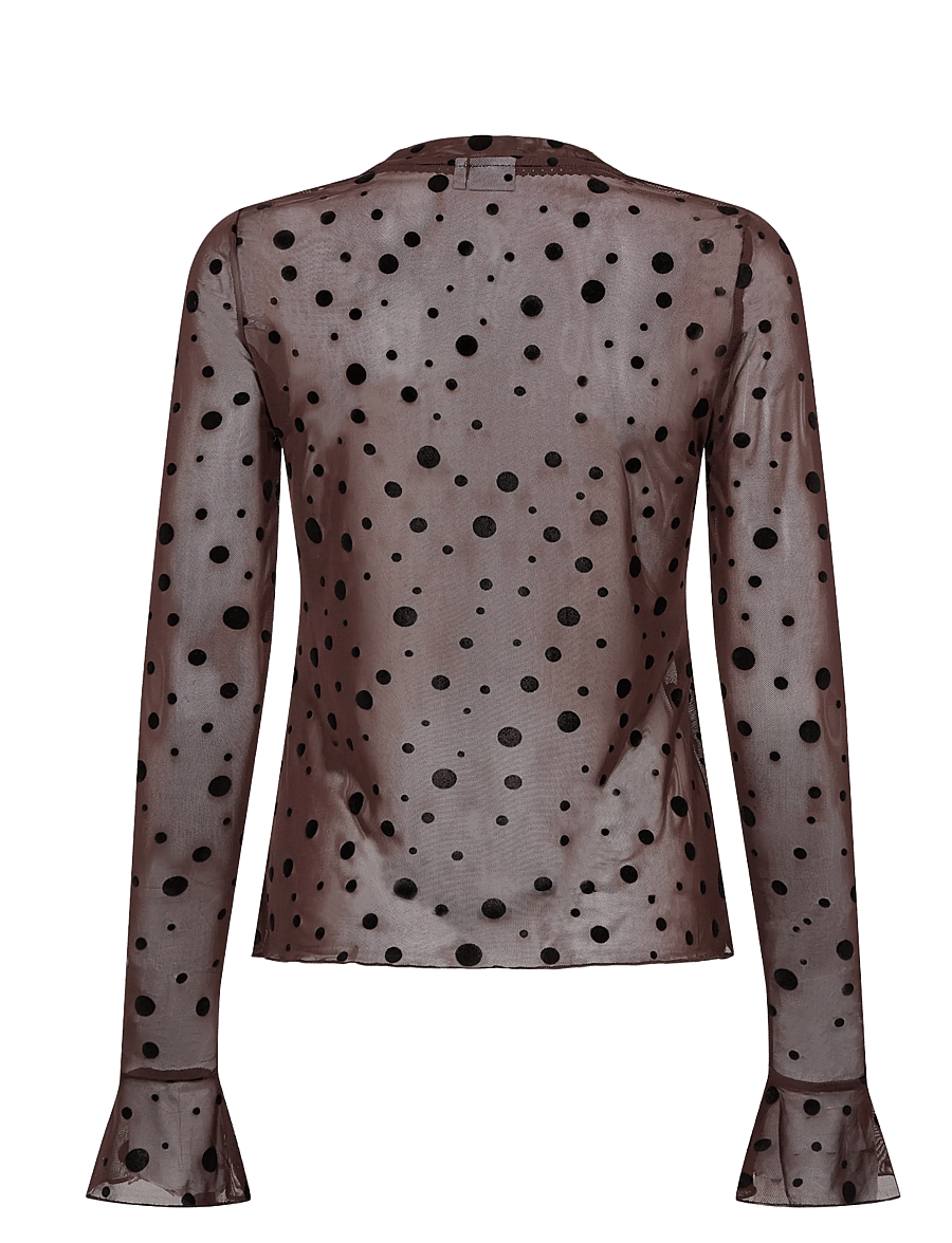 Nümph - NUEVITA LS MESH BLOUSE - langärmelige blusen - chocolate plum - 2