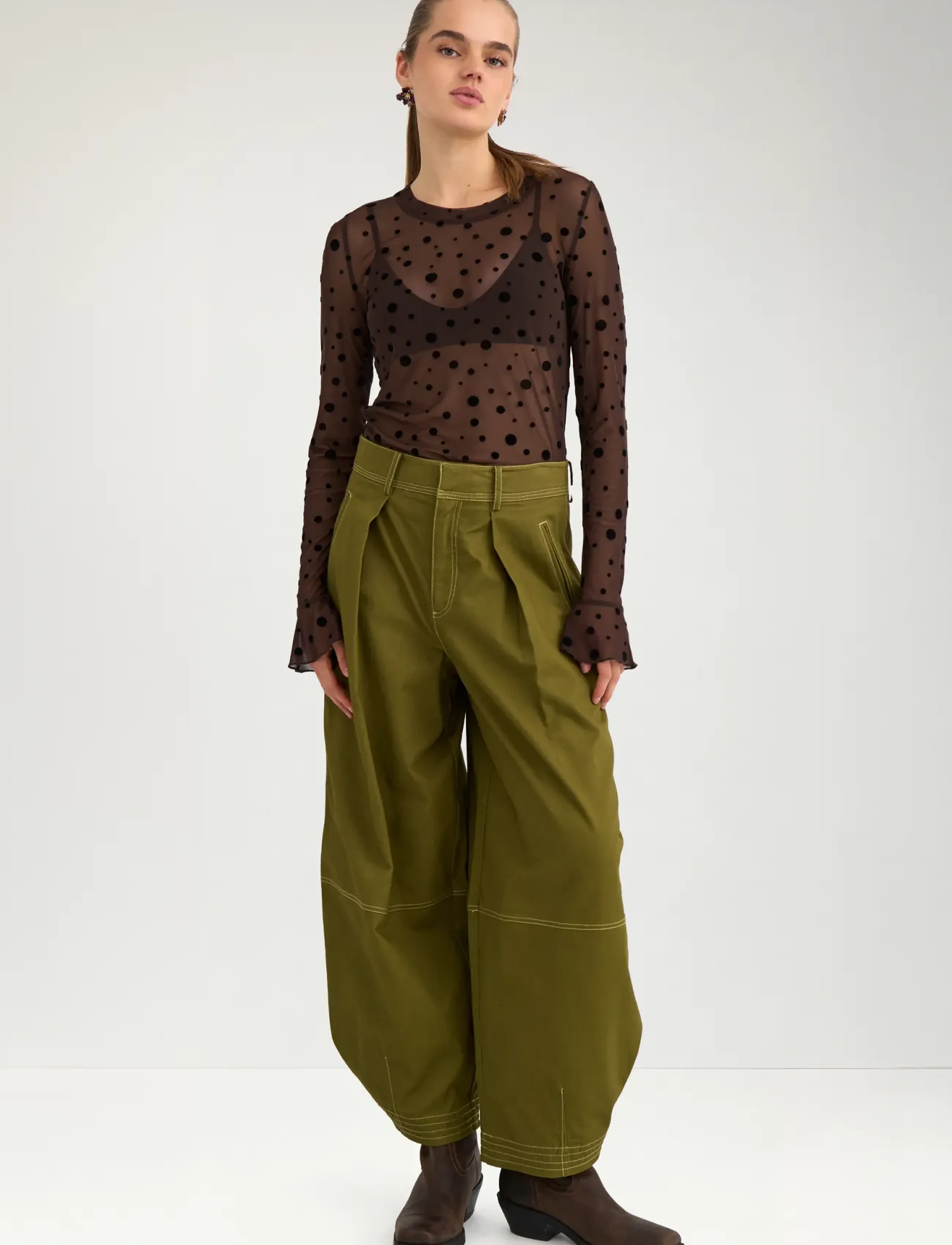 Nümph - NUEVITA LS MESH BLOUSE - long sleeved blouses - chocolate plum - 3