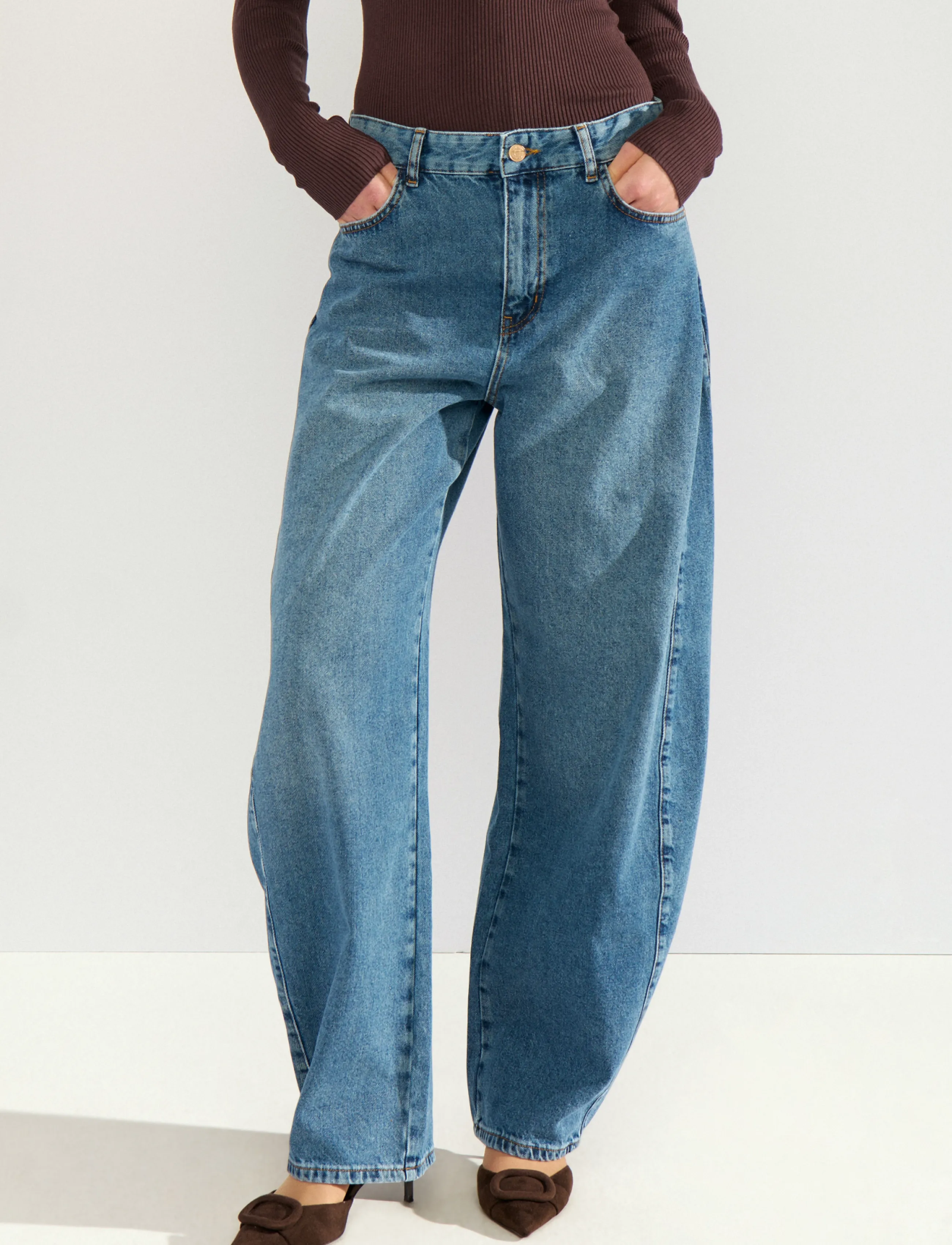 Nümph - NUAMSTERDAM HR BARREL JEANS P3013 - barrel-teksad - medium blue denim - 3