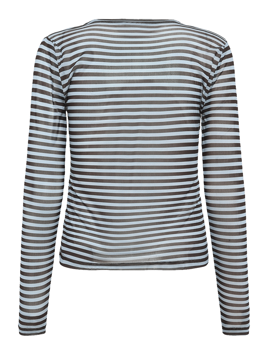 Nümph - NUSINE STRIPED MESH BLOUSE - langärmelige blusen - floaty blue - 2