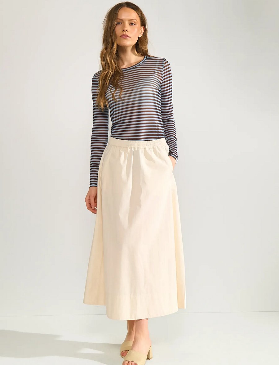 Nümph - NUSINE STRIPED MESH BLOUSE - pikkade varrukatega pluusid - floaty blue - 5