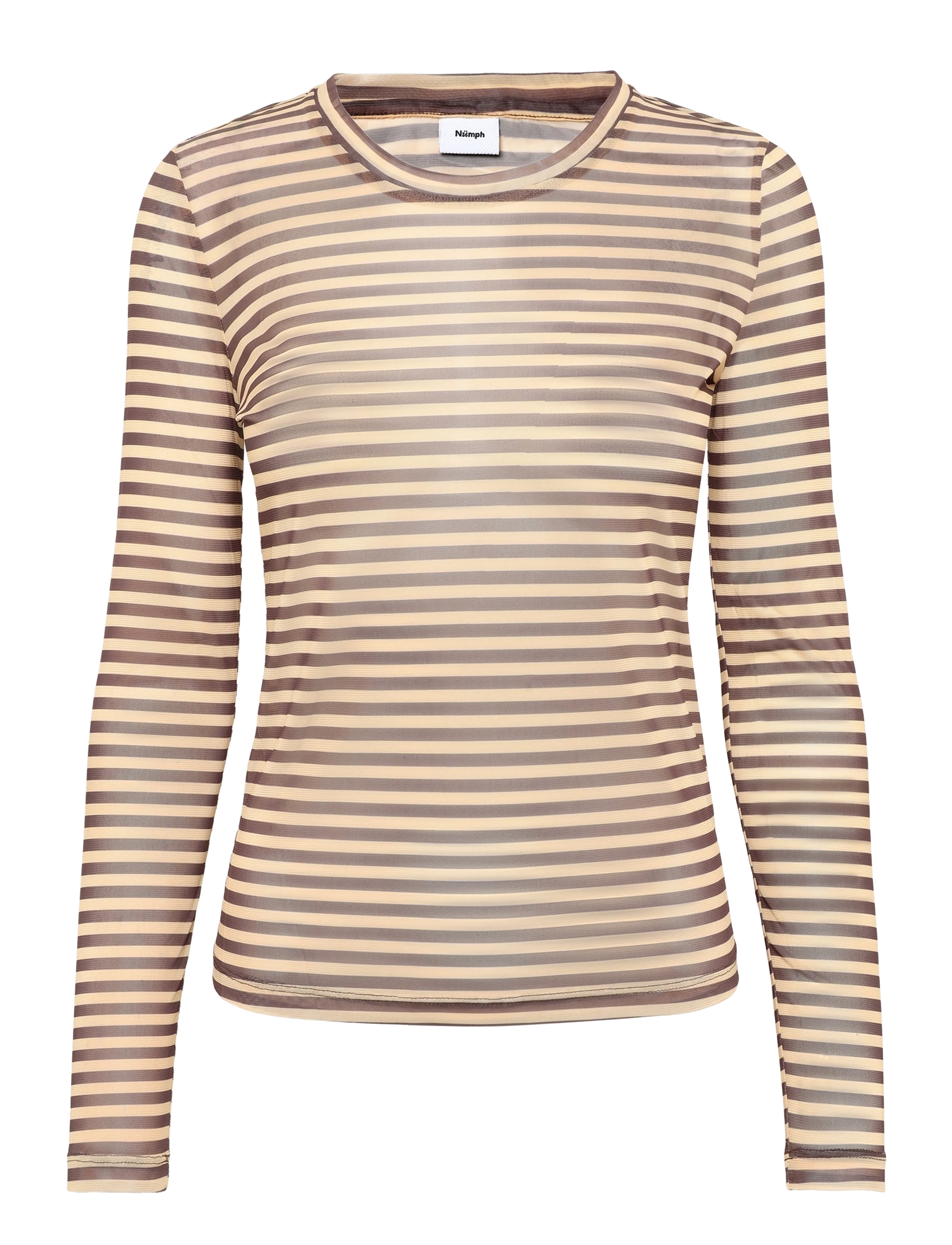 Nümph NUSINE STRIPED MESH BLOUSE - Kleidung - SAHARA SUN / beige