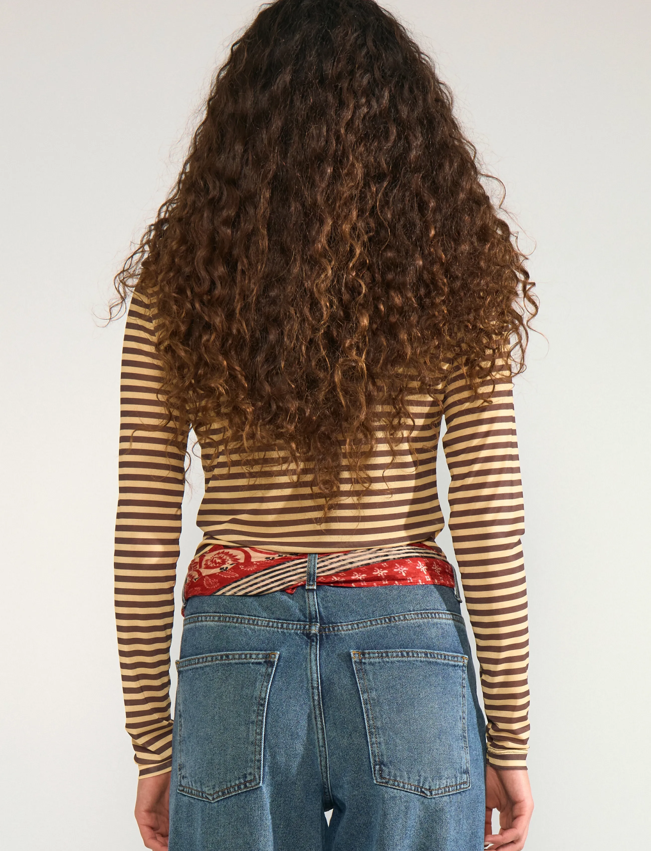 Nümph - NUSINE STRIPED MESH BLOUSE - sahara sun - 3