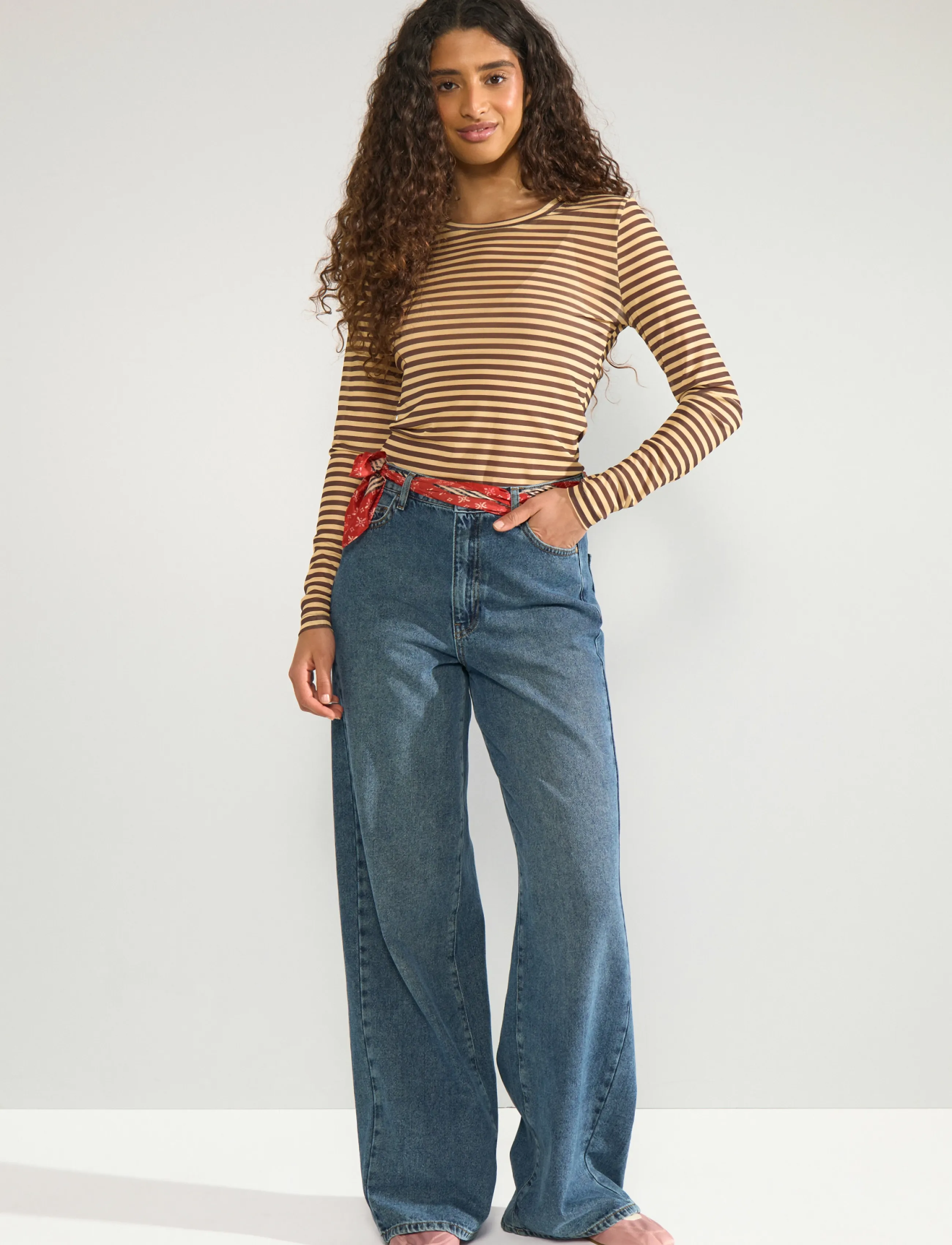 Nümph - NUSINE STRIPED MESH BLOUSE - sahara sun - 4