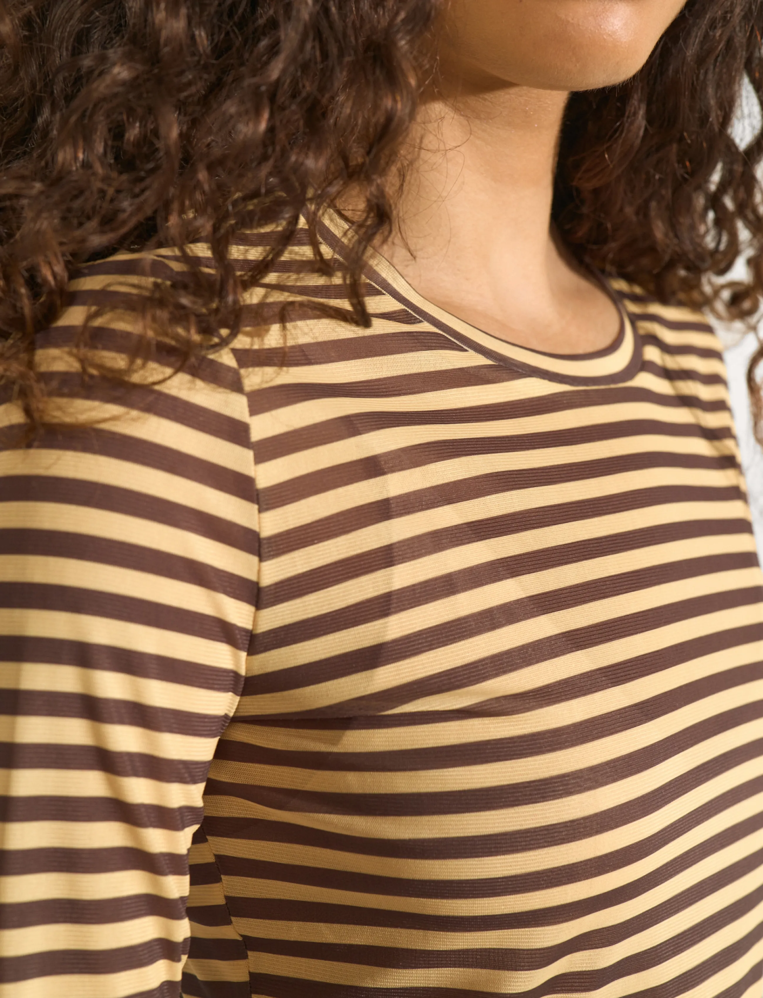 Nümph - NUSINE STRIPED MESH BLOUSE - sahara sun - 5