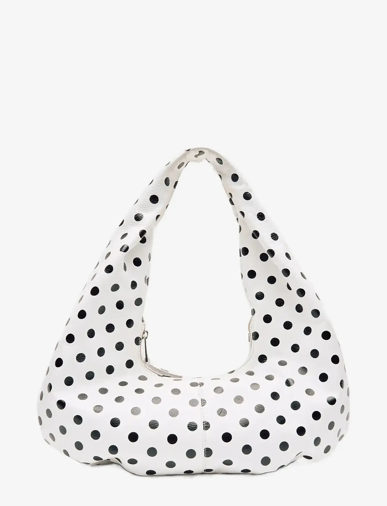 Nunoo - Small Alma Draped Polka White/Black - skuldertasker - white/black - 0