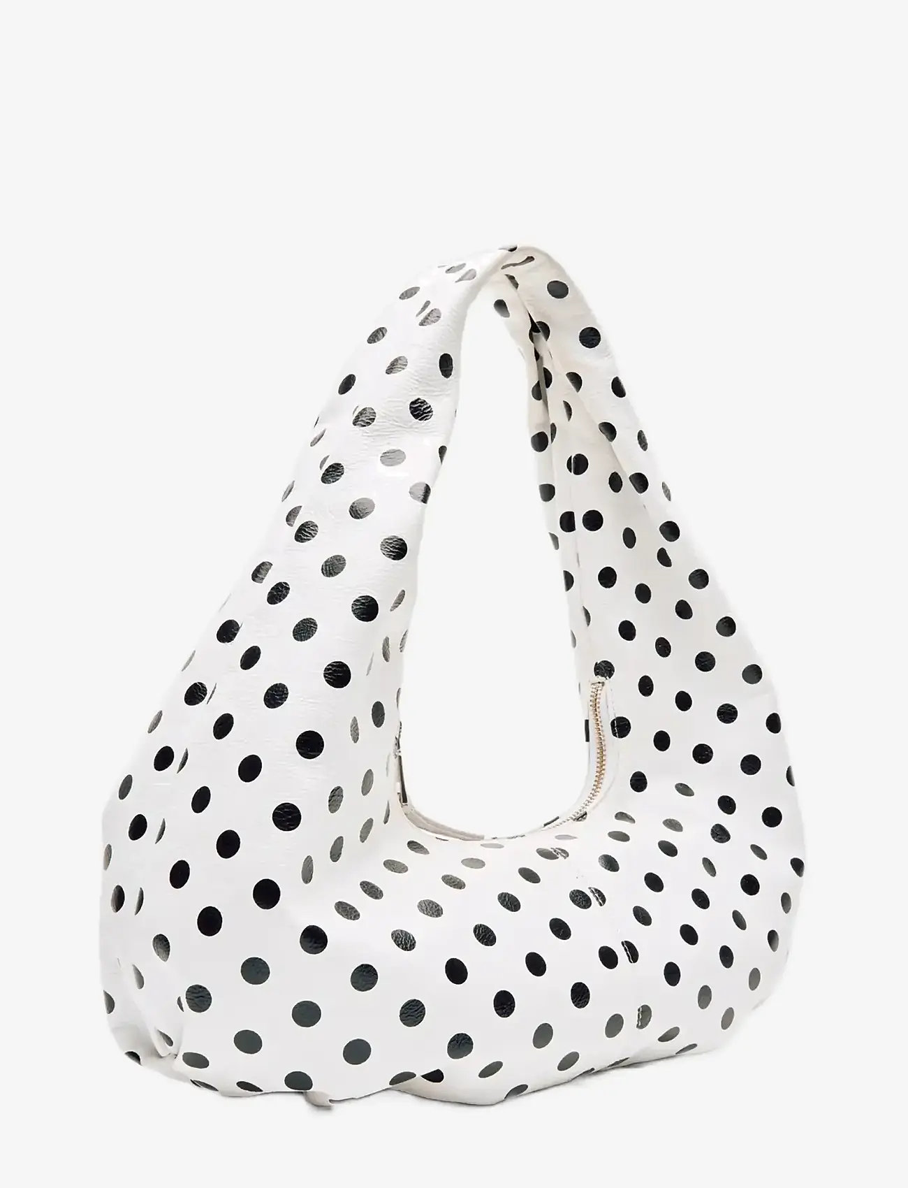 Nunoo - Small Alma Draped Polka White/Black - skuldertasker - white/black - 1