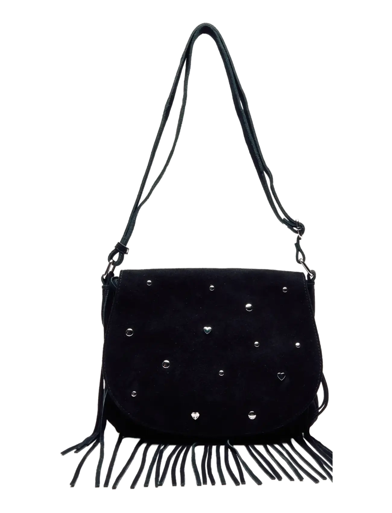 Nunoo Layla Sweetheart Suede Black, One Size, Black, Tasker > Crossbody-Tasker, Dame
