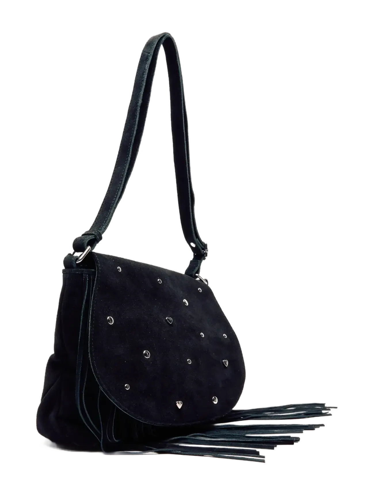 Nunoo - Layla Sweetheart Suede Black - crossbody bags - black - 1