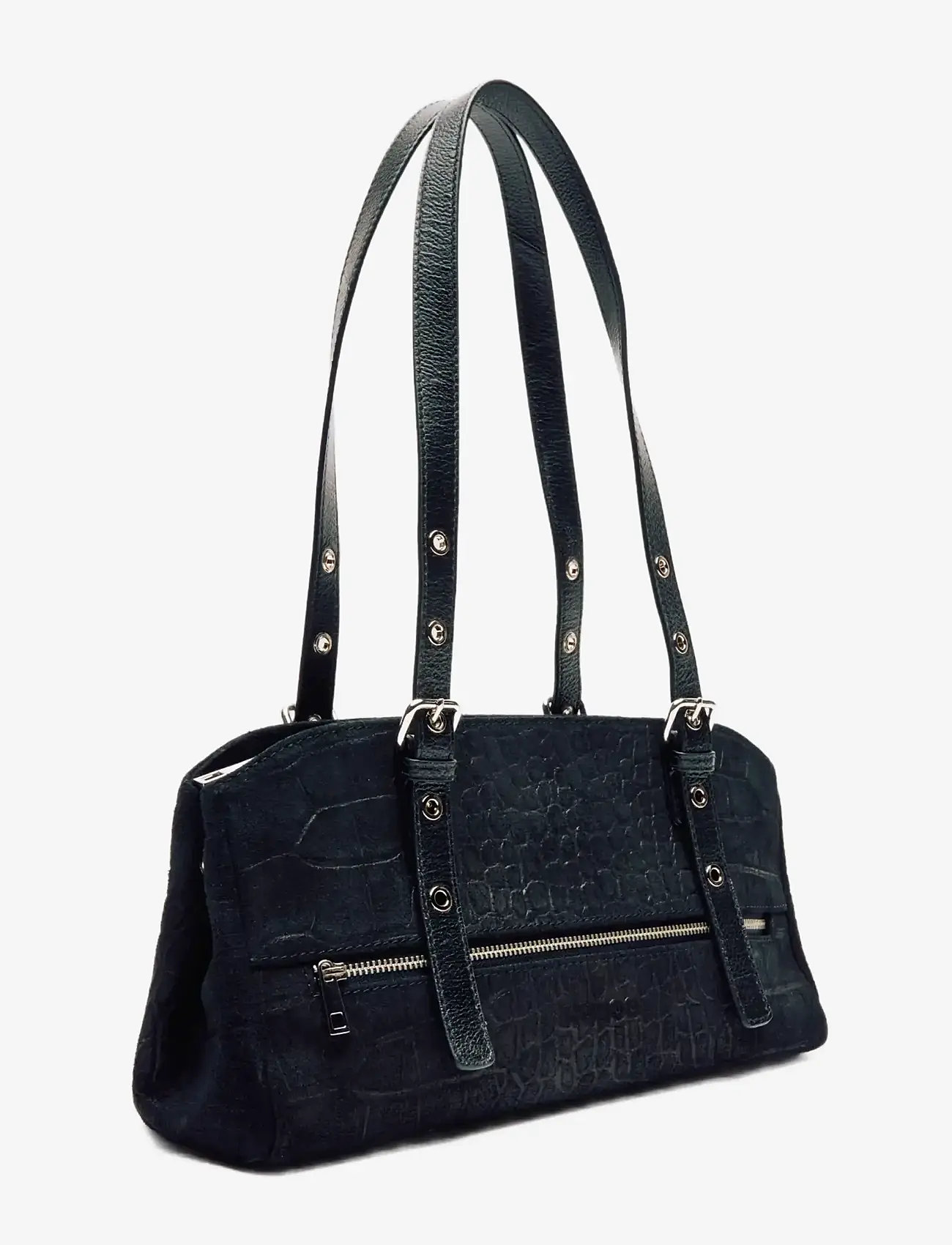Nunoo - Hazel Scale Suede Black - skuldertasker - black - 1