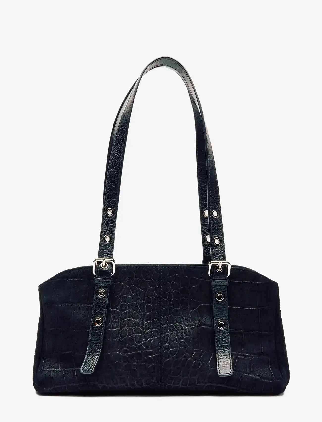 Nunoo - Hazel Scale Suede Black - skuldertasker - black - 2