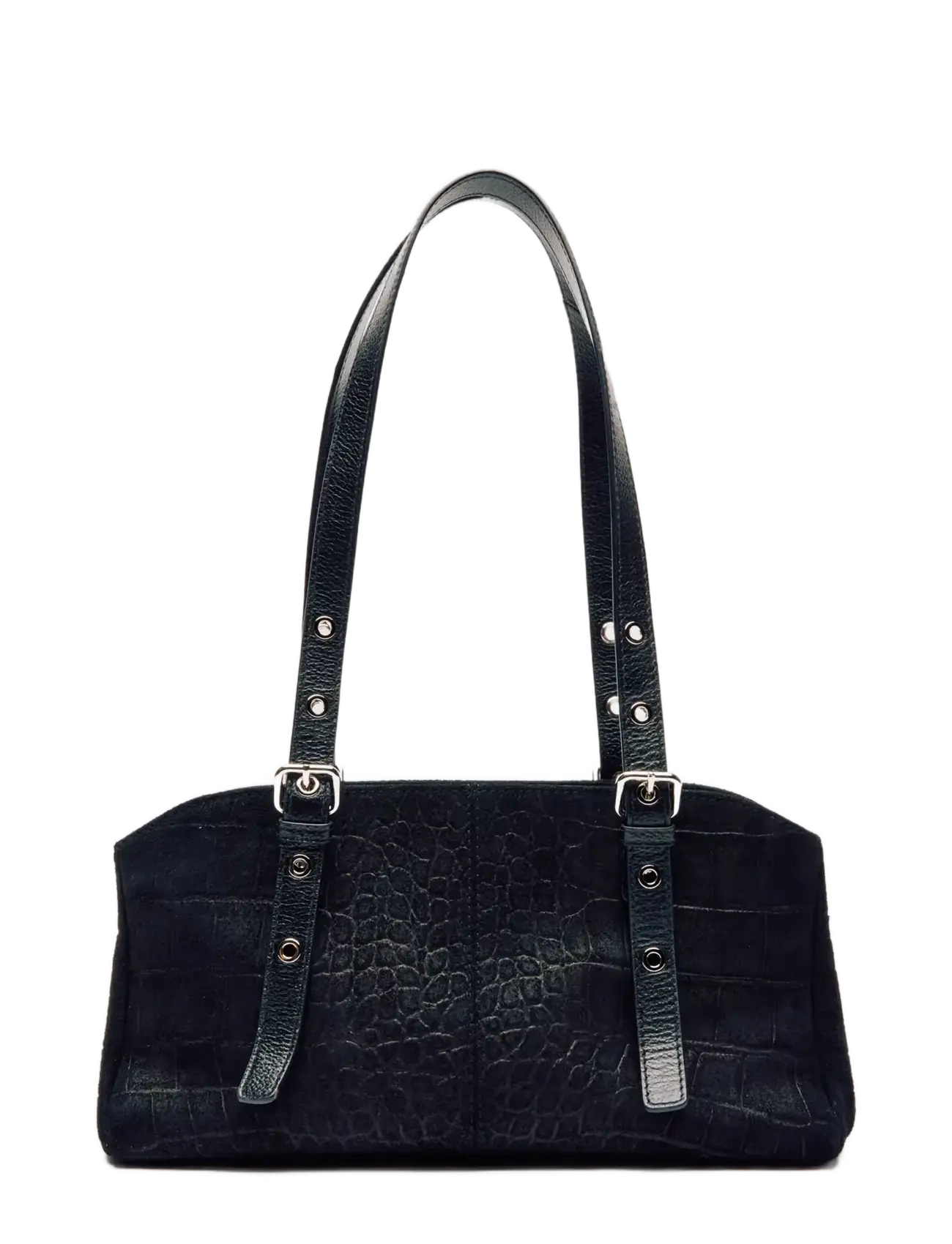 Nunoo - Hazel Scale Suede Black - shoulder bags - black - 2