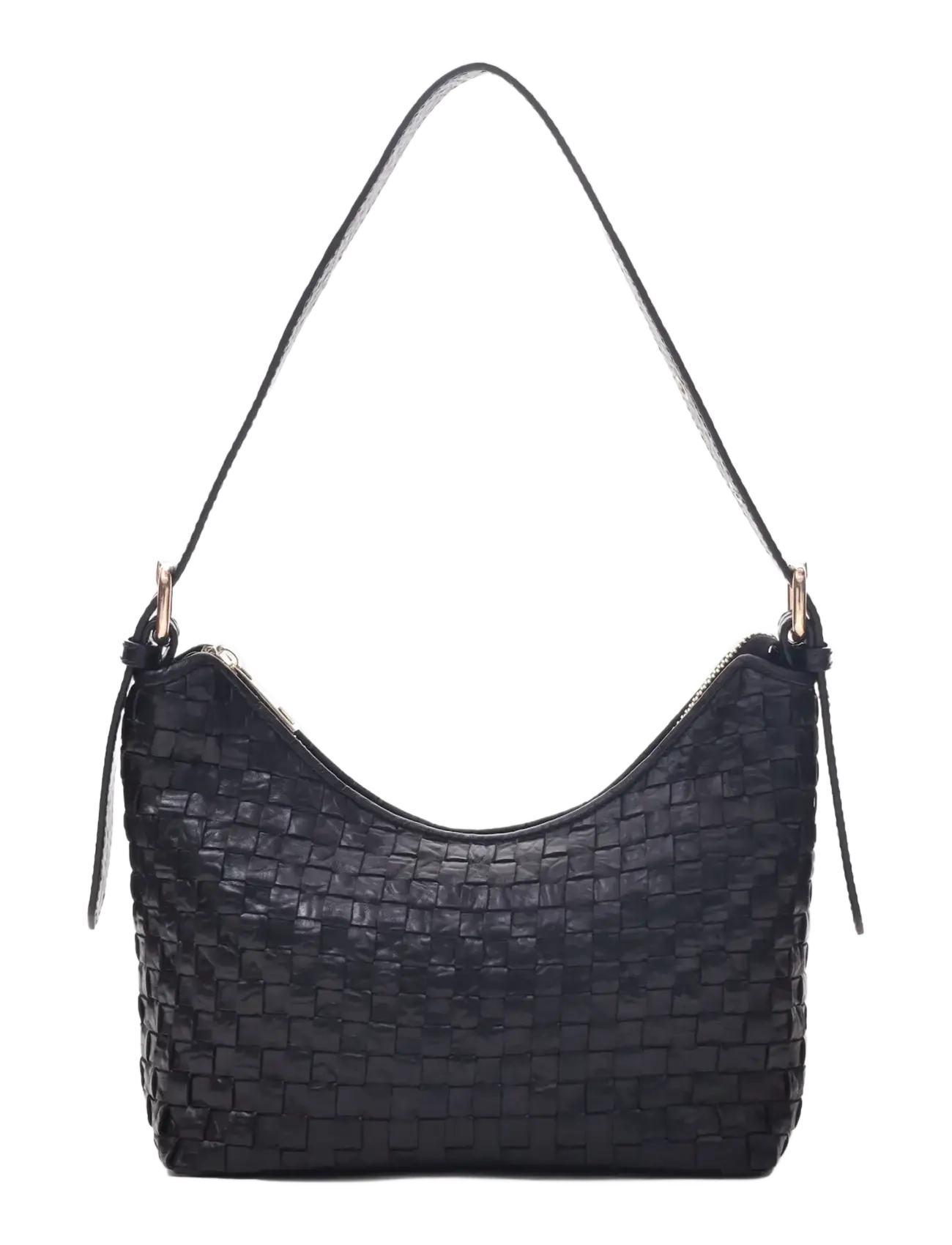 Nunoo Ava Braided New Zealand Black w. Gold - Axelremsväskor - BLACK / black