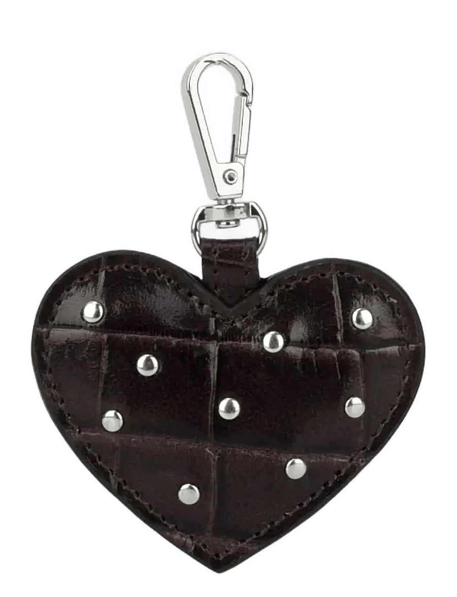 Nunoo - Heart Bag Charm Texas Chocolate - chocolate - 0