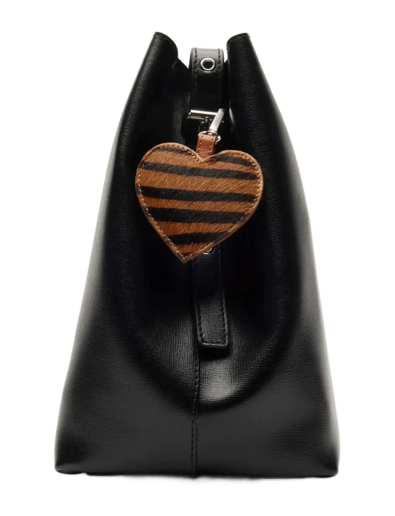 Nunoo - Bagcharm Heart Stripes Deluxe Dark Brown - stripes - 1