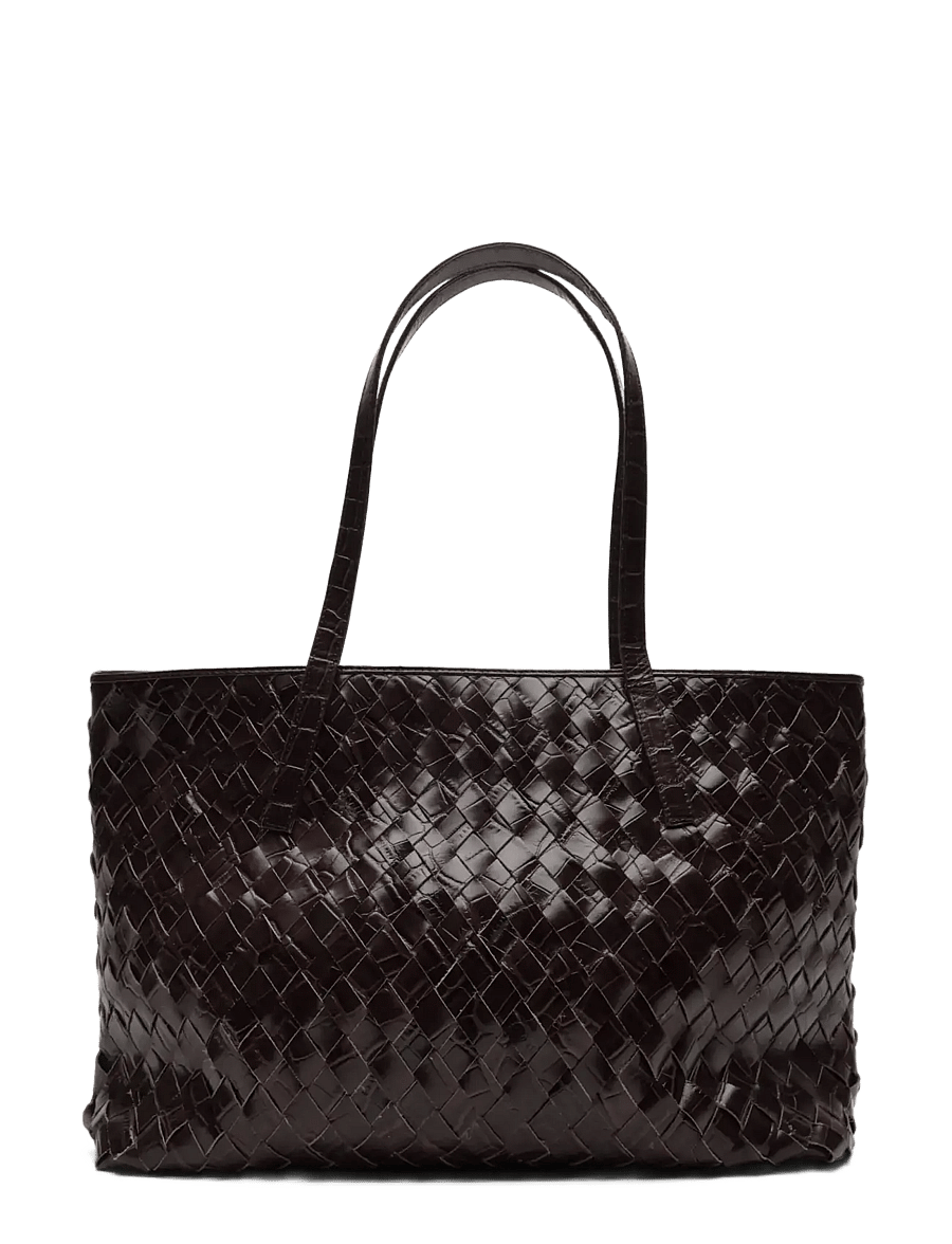 Nunoo - Shopper Braided Texas Chocolate - shoppingväskor - chocolate - 0