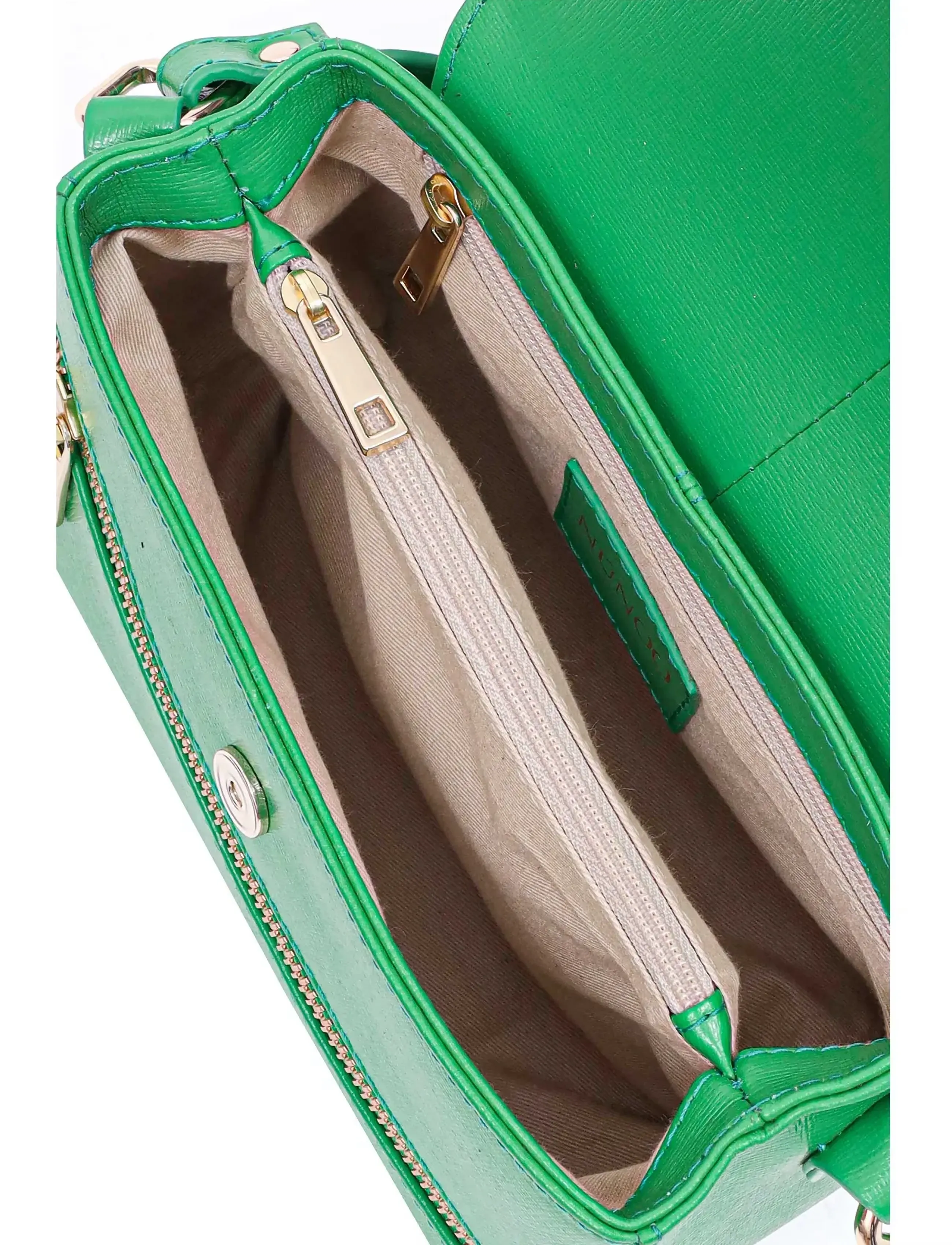 Nunoo - Small Honey Cut Florence Green w. Gold - crossbody bags - green - 5