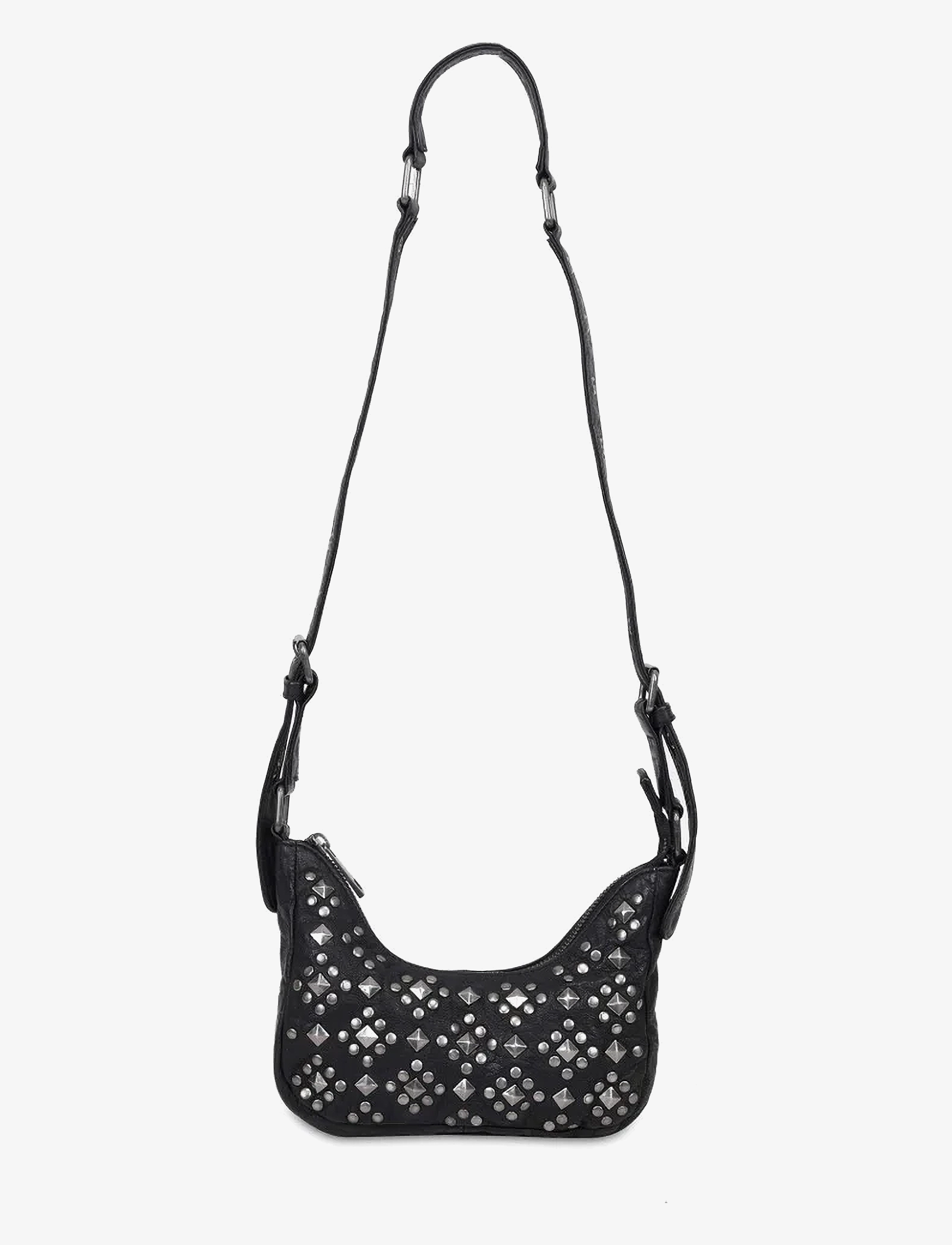 Nunoo Palma Rock w. Antique Silver - Crossbody Tassen - BLACK / black