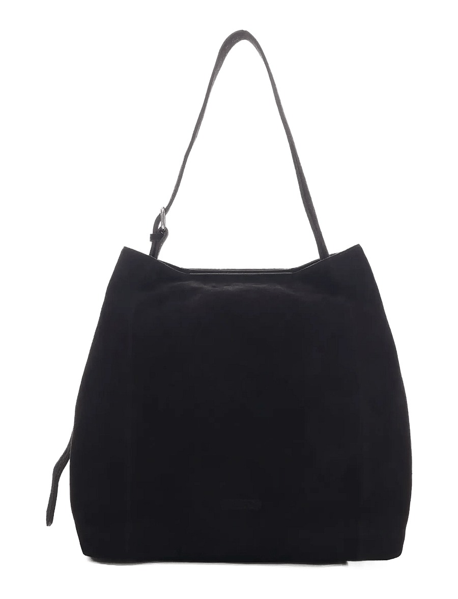 Nunoo - Chiara Large Suede Black - skuldertasker - black - 0