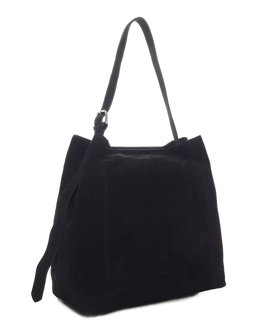 Nunoo - Chiara Large Suede Black - skuldertasker - black - 1