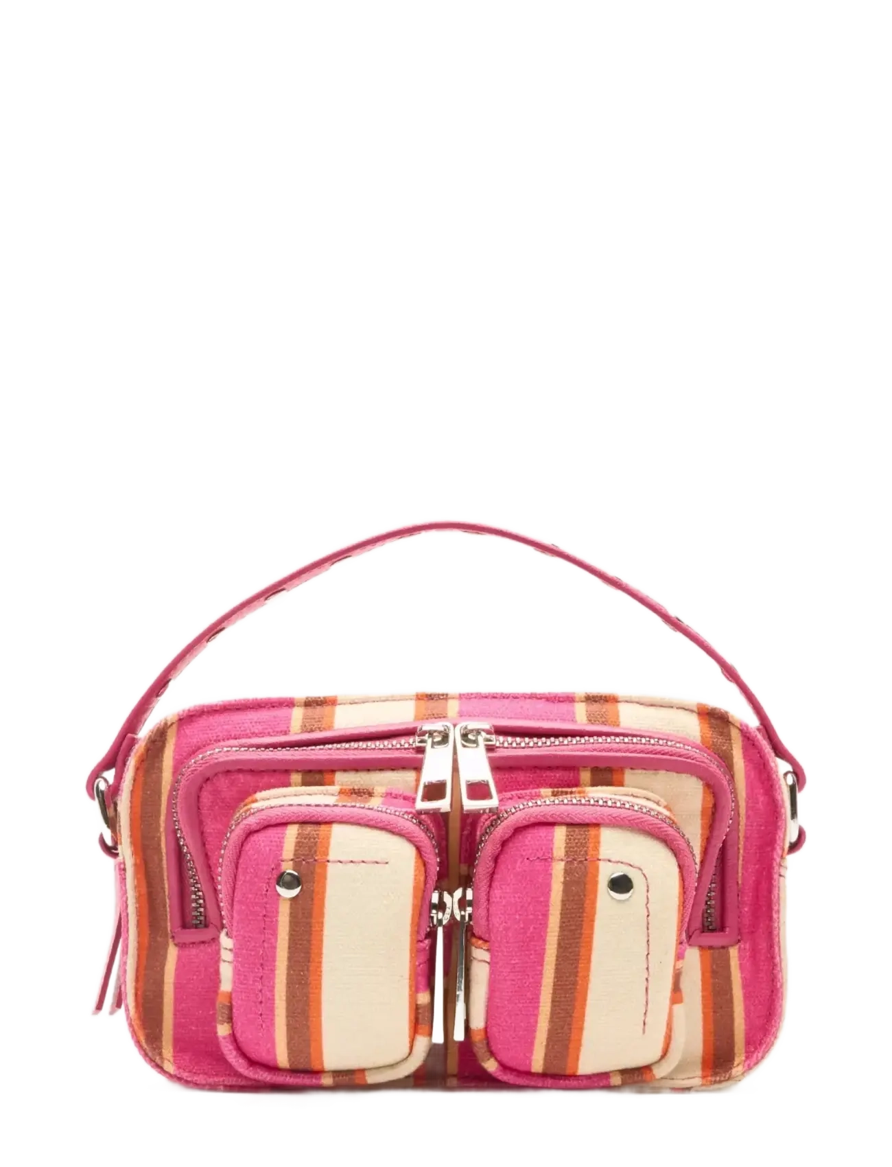 Nunoo Helena Canvas Fuschia Stripes, One Size, Bags, Rosa - Top Handle Frauen