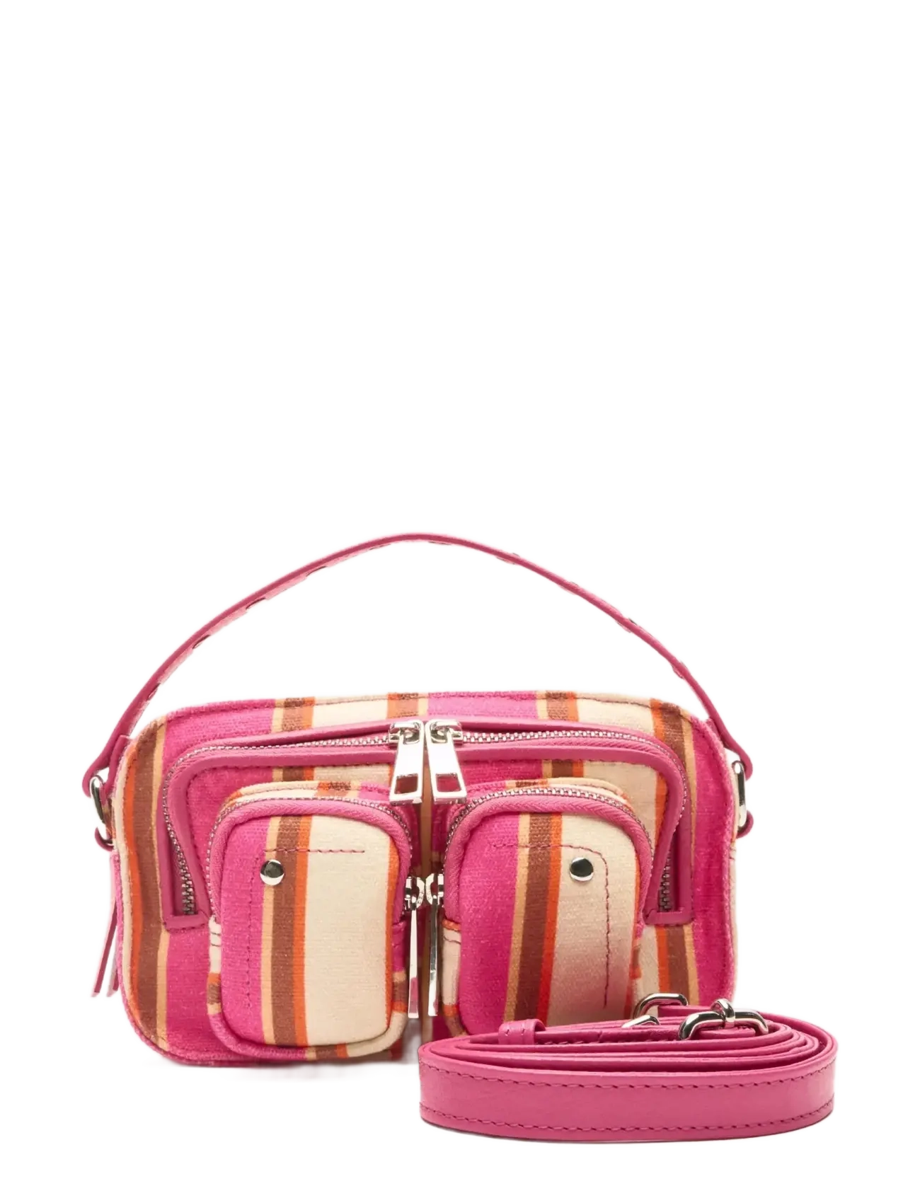 Nunoo - Helena Canvas Fuschia Stripes - crossbody kotid - fuschia stripes - 1