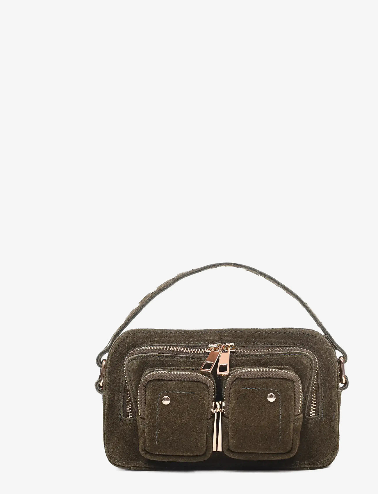 Nunoo - Helena Suede Dark Olive w. Gold - crossbody bags - dark olive - 1