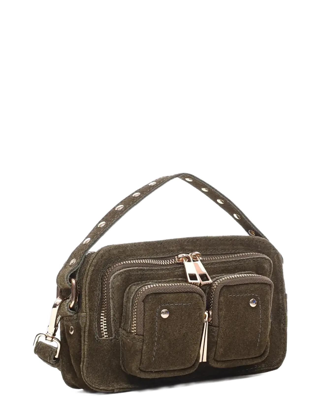 Nunoo - Helena Suede Dark Olive w. Gold - crossbody kotid - dark olive - 2
