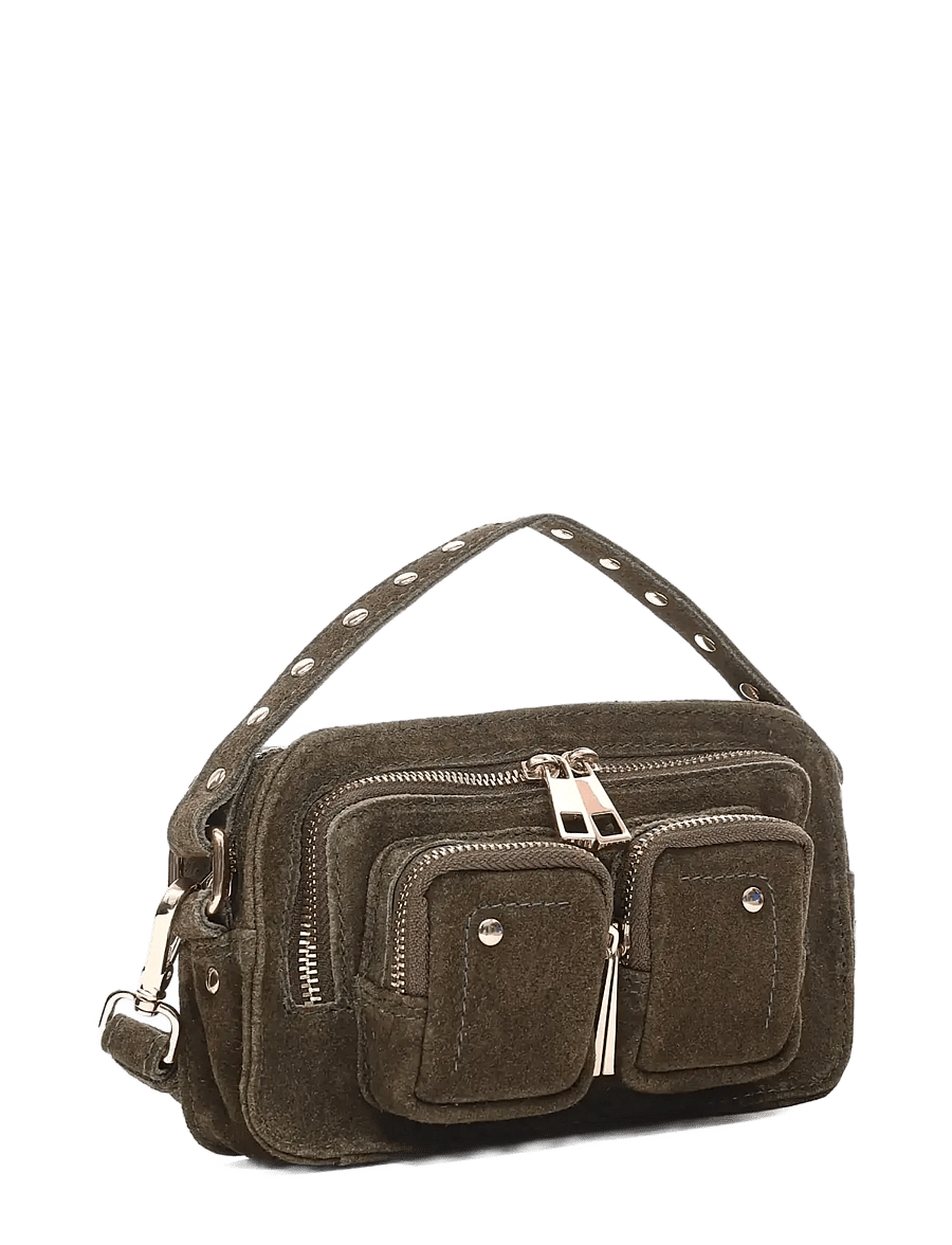 Nunoo - Helena Suede Dark Olive w. Gold - crossbody kotid - dark olive - 2