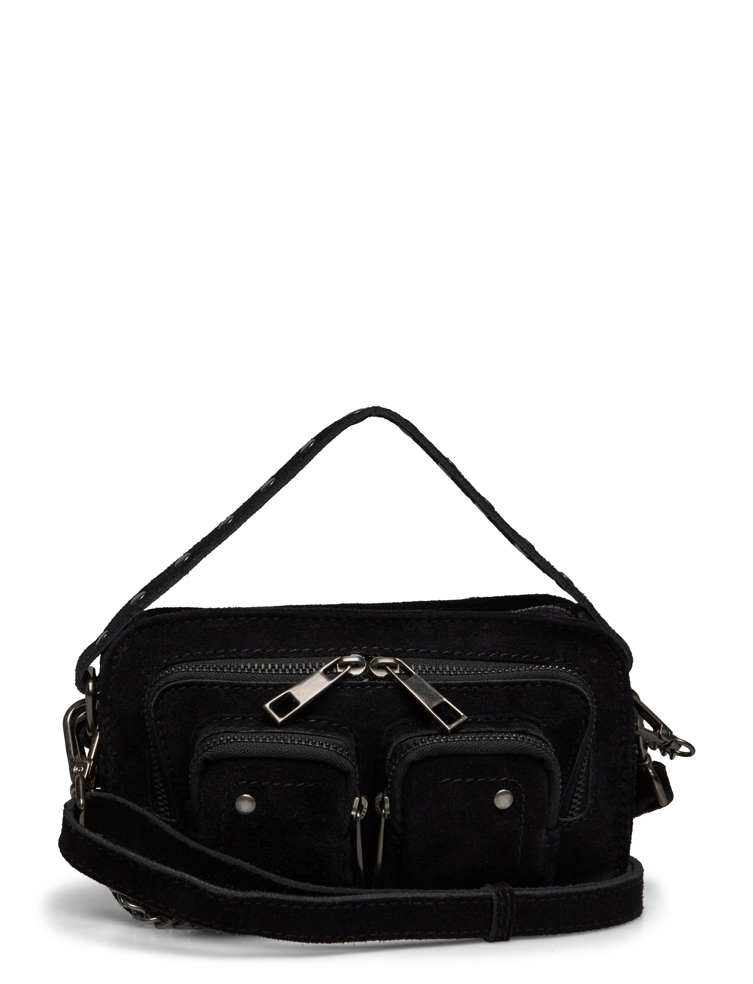 Nunoo Helena Suede W. Antique Silver, One Size, Bags, Schwarz - Top Handle Frauen