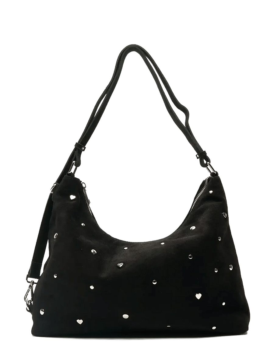 Nunoo - Rio Sweetheart Suede Black - crossbody kotid - black - 0