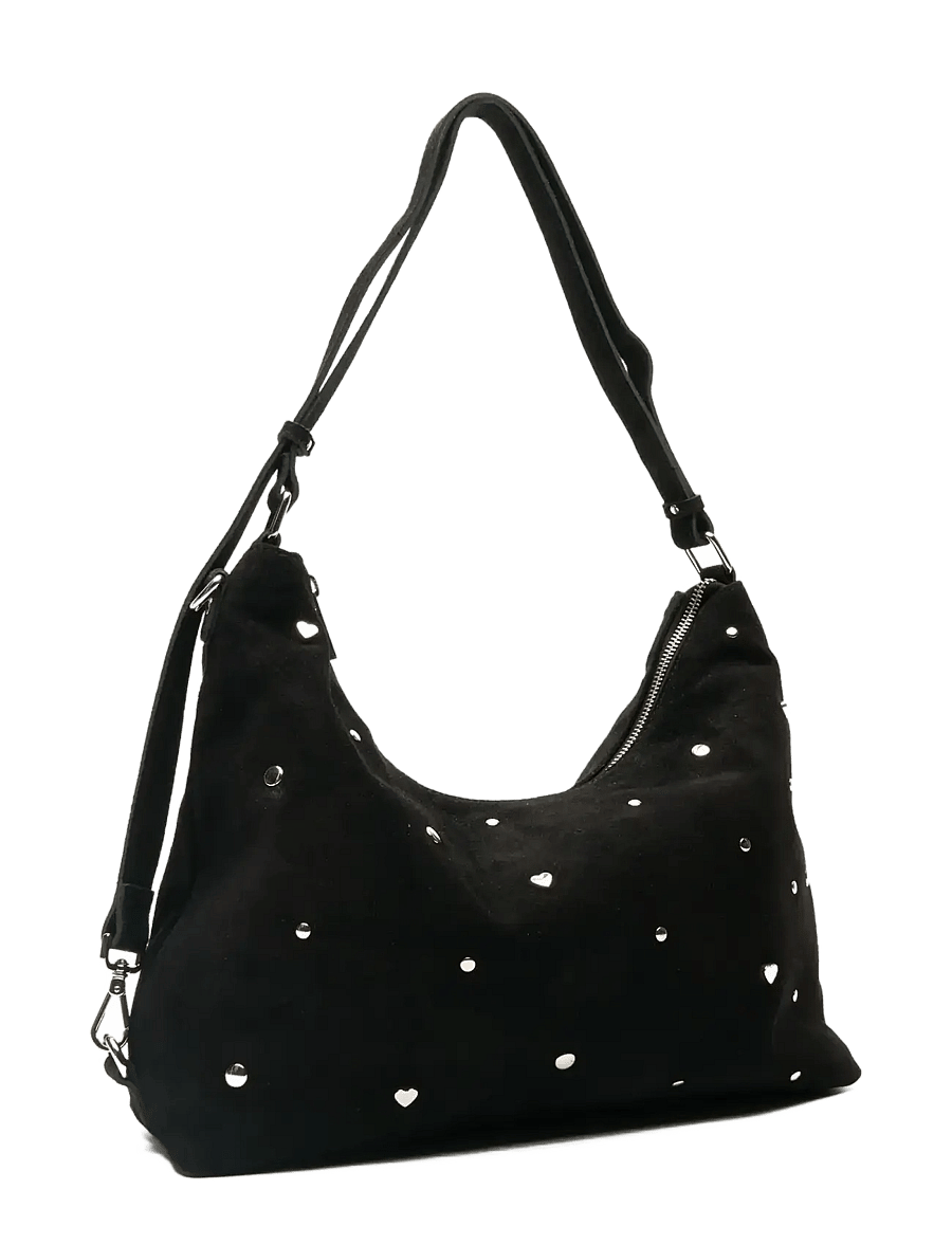 Nunoo - Rio Sweetheart Suede Black - crossbody kotid - black - 1