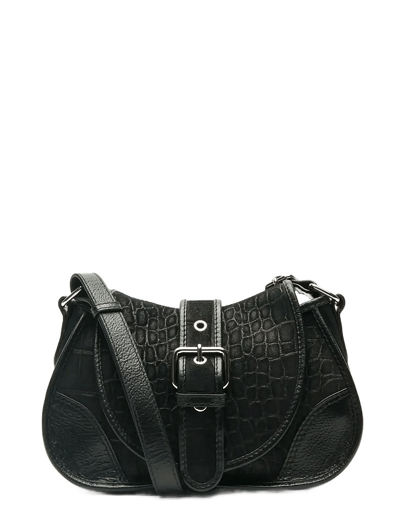 Nunoo - Small Maria Scale Suede Black - handbags - black - 0